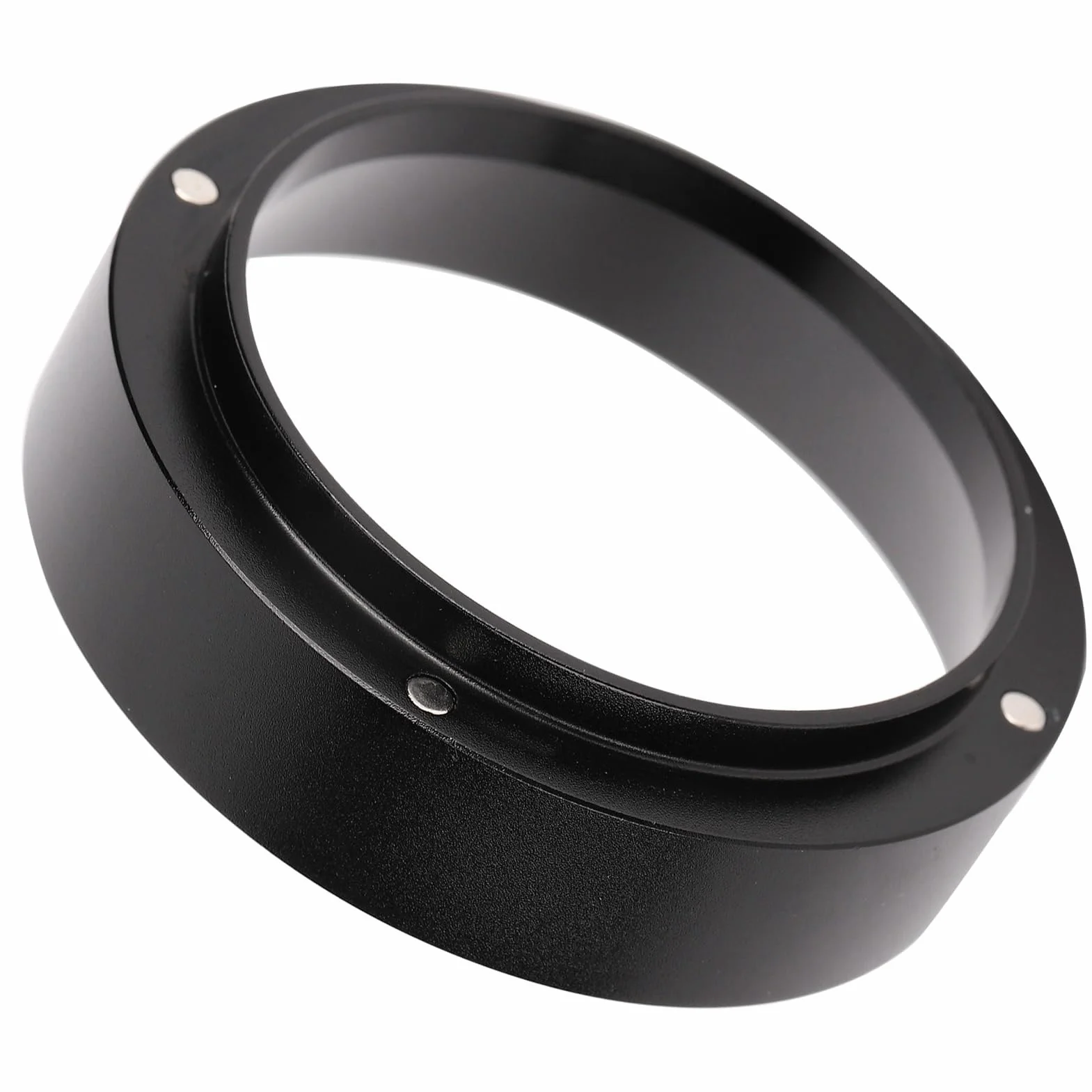 Akozon Magnetyczne Kawa w Proszku Pierścienia Pierścień, Akcesorium do Kawy, Proszek Dystrybutora Lejek z Stałymi Filtrami, Czarny (53 MM z magnesem)