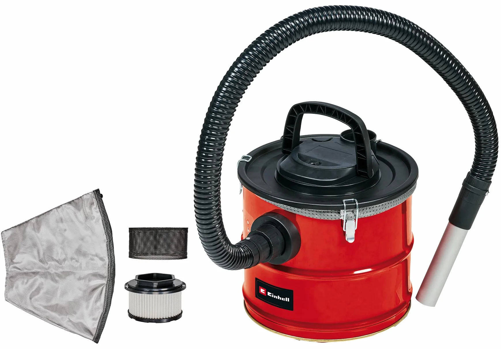 Einhell Odkurzacz do popiołu TC-AV 1718 D (1200 W, moc ssania 170 mbar, 18 l pojemnik z blachy ocynkowanej z szybkozłączkami, filtr wstępny drobnego pyłu, wkład filtrujący)