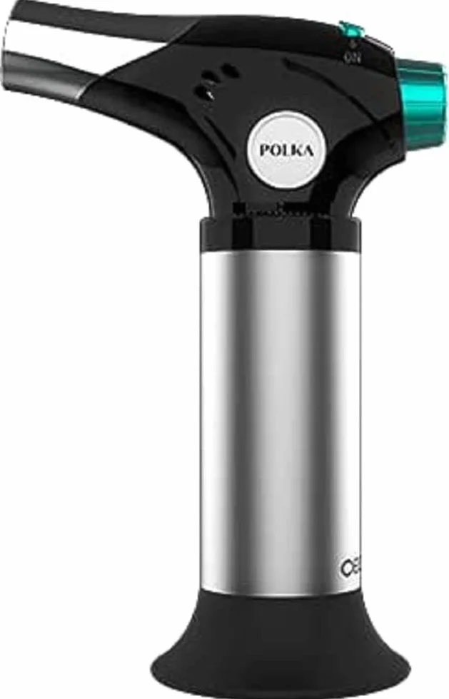 Cecotec Palnik kuchenny Polka Flame-Cook 1000 Steel. Osiąga 1300 ° C, regulator regulacji płomienia, blokada bezpieczeństwa, szczotka, łopatka i przepisy kulinarne włączone