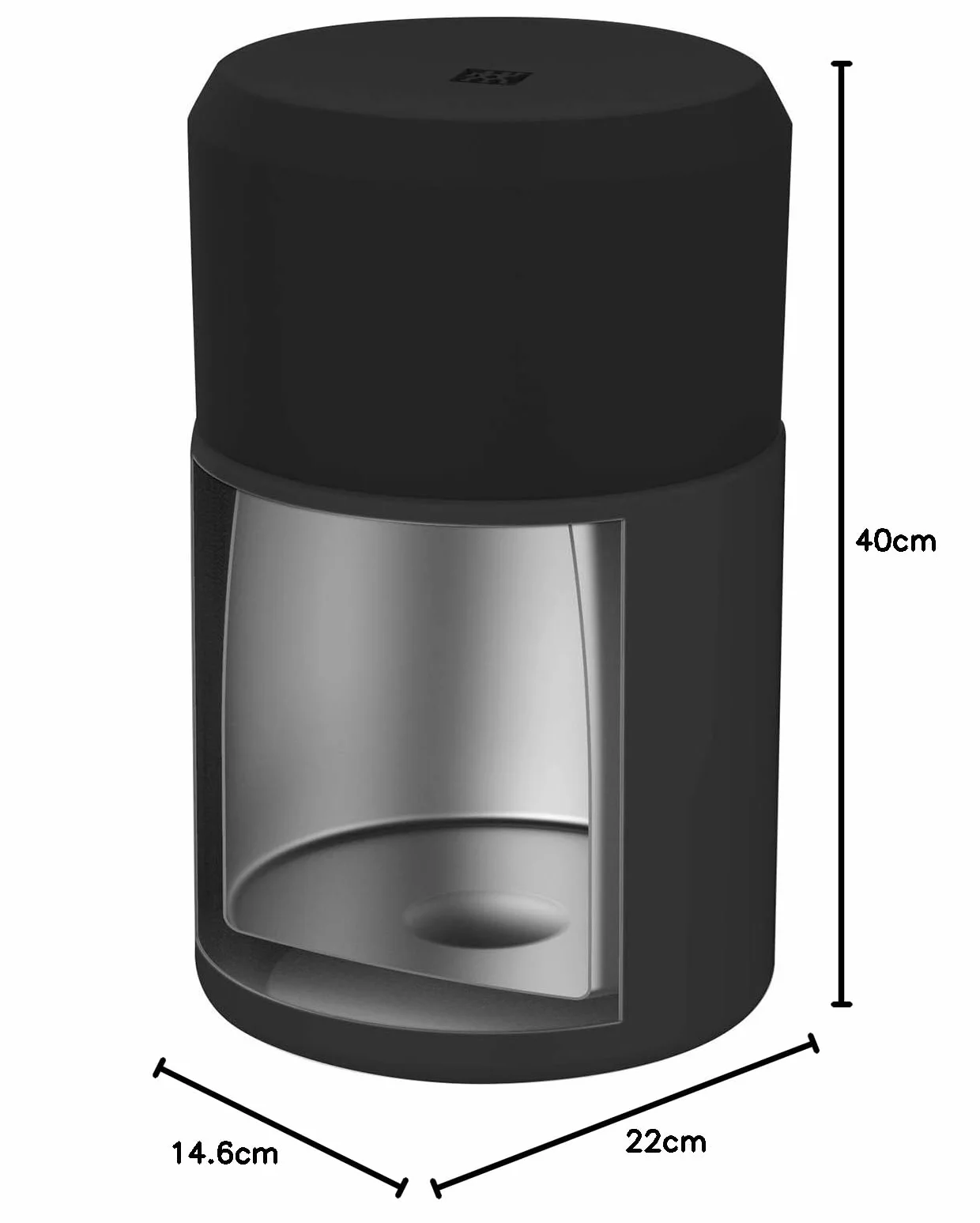 Zwilling Thermo Speisebehälter, Integrierte Schüssel, Doppelwandisolierung, Inklusive Löffel, 700 ml, Höhe: 17 cm, Schwarz