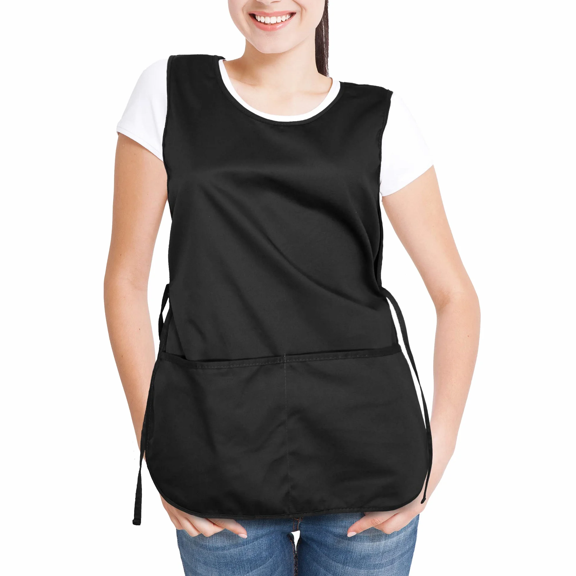 DALIX Fartuch szewca 2 kieszenie fartuch regularny 72 cm x 47 cm poliester bawełna czarny biały