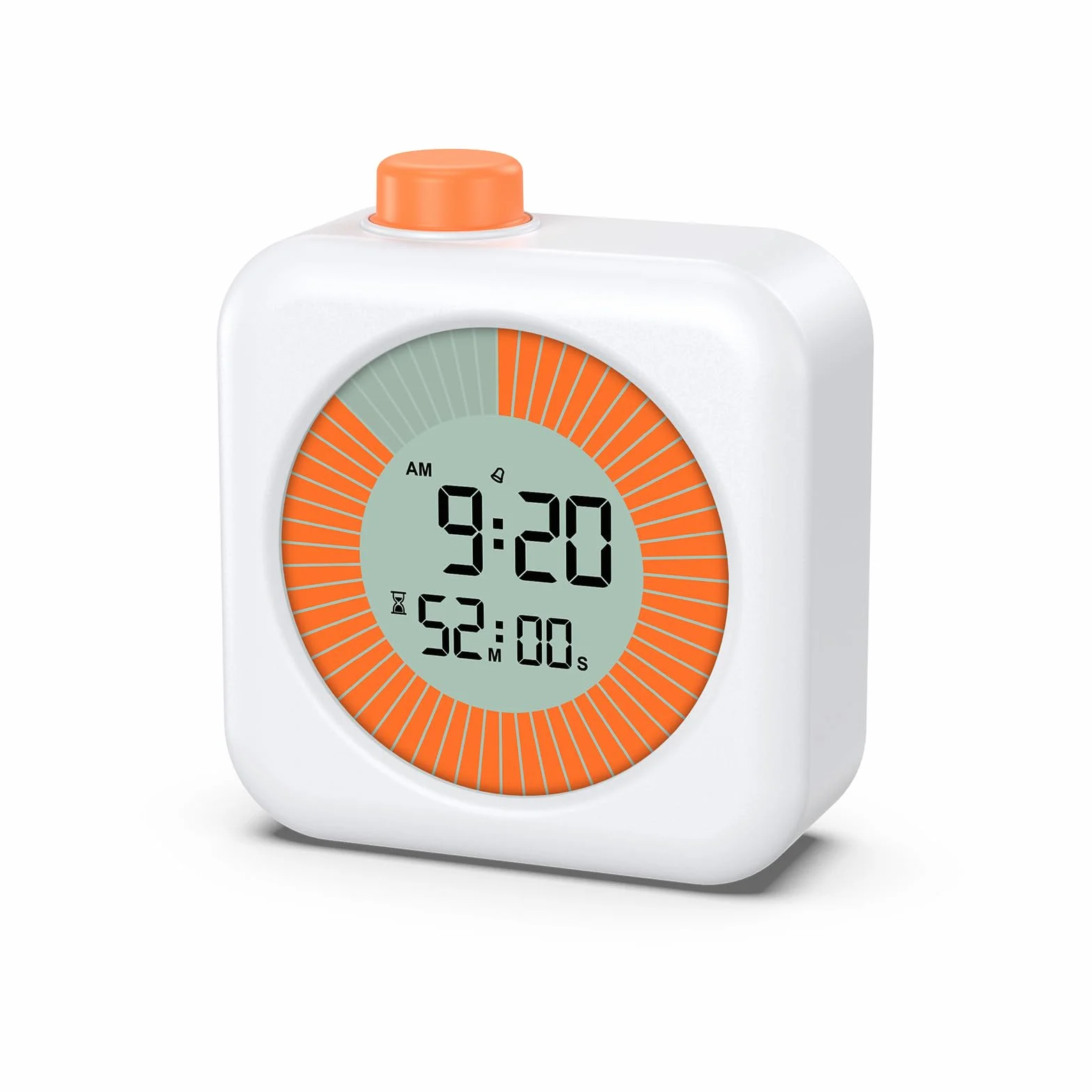 ORIA Cyfrowy timer wizualny, 3 w 1, minutnik kuchenny z timerem/zegarem/funkcją alarmu, ekran LCD, 12/24 h, odliczanie 60 minut, timer do fitnessu, urody, gry, biały
