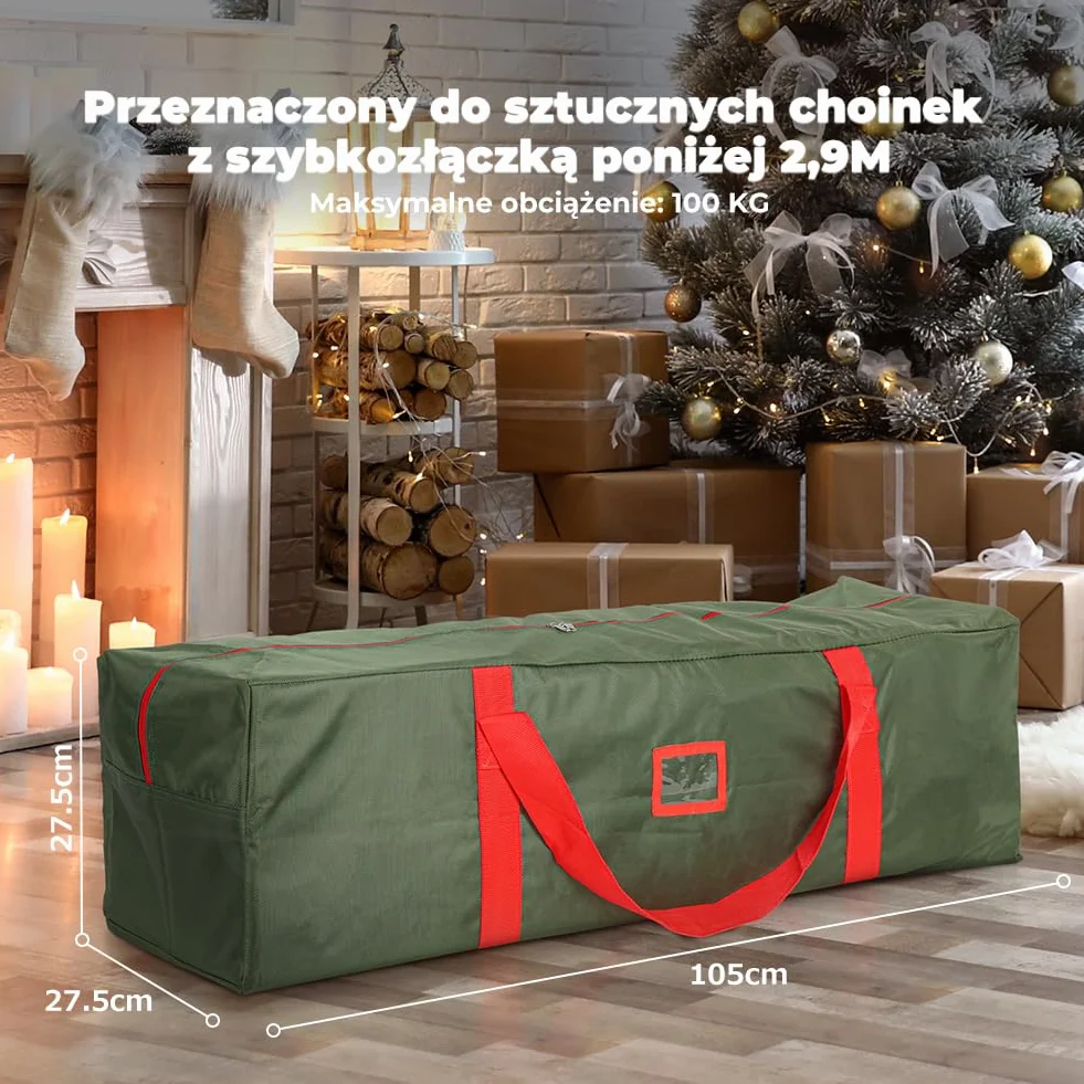 OUSFOT Wodoodporna Torba na Choinkę 180 cm z Tkaniny Oxford 1680D Składana do Przechowywania