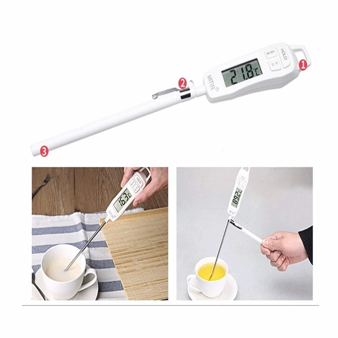 XINGYU Termometr, typ sondy kuchenny, termometr do żywności, miernik temperatury oleju, termometr do mleka dla niemowląt, miernik temperatury wody, elektroniczny termometr, bardzo przydatne narzędzia gospodarstwa domowego