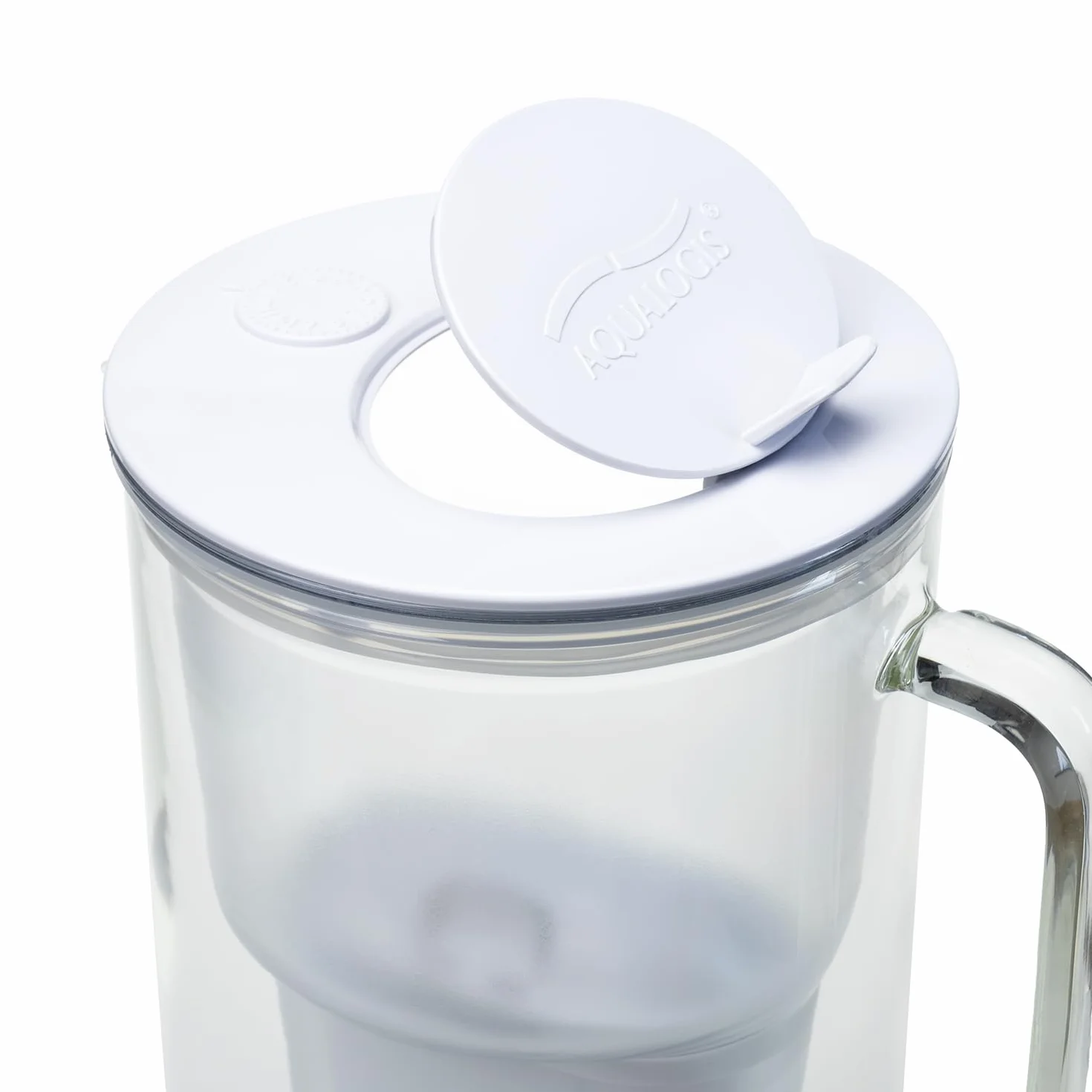 Aqualogis Etiuda 2.9L | Premium Szklany Dzbanek Filtrujący Wodę | z 1 Wkładem Pure+ | Biały | Redukuje nieprzyjemny zapach i smak