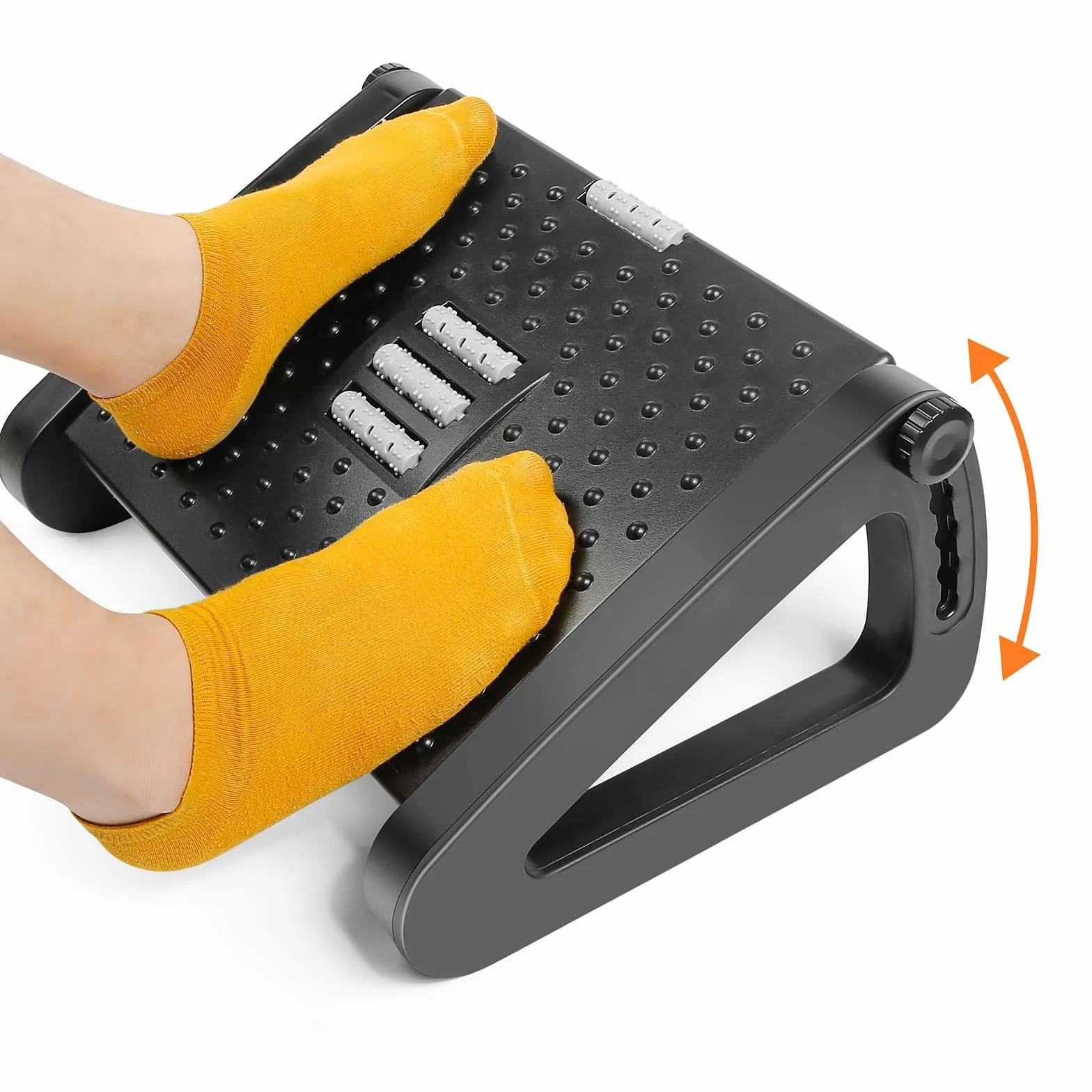 Ergonomiczny podnóżek do biurka: podnóżek z regulacją wysokości, relaks dla nóg i kolan, podnóżek z funkcją masażu, idealny do biura i prac domowych