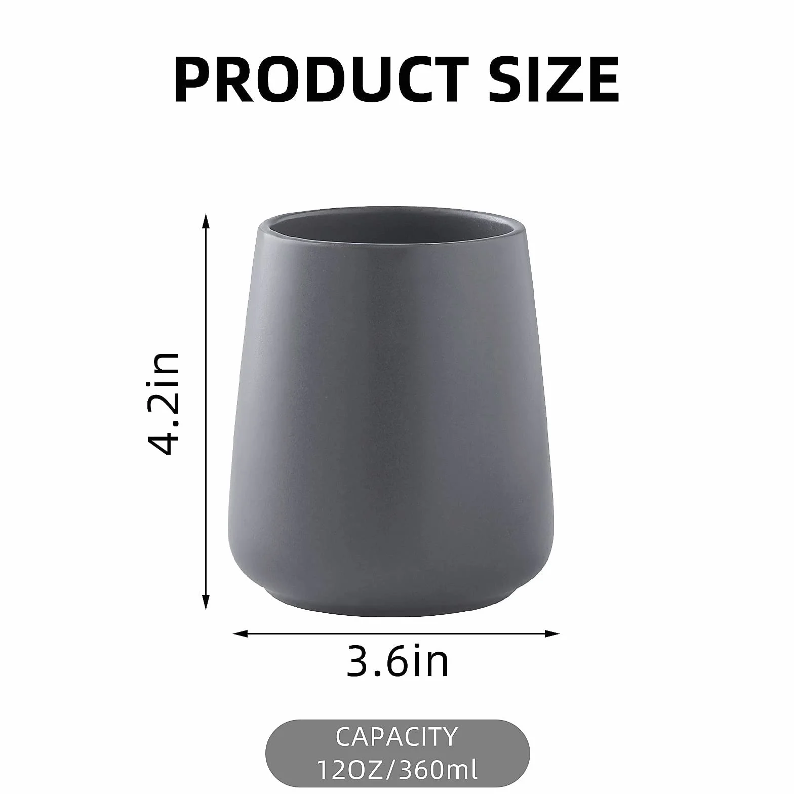 Matowe szare uchwyty na szczoteczki do zębów do łazienki – 2 szt. ceramicznych uchwytów na szczotkę do zębów, uchwyt na pastę do zębów, kubki do płukania jamy ustnej wielokrotnego użytku, oszczędność