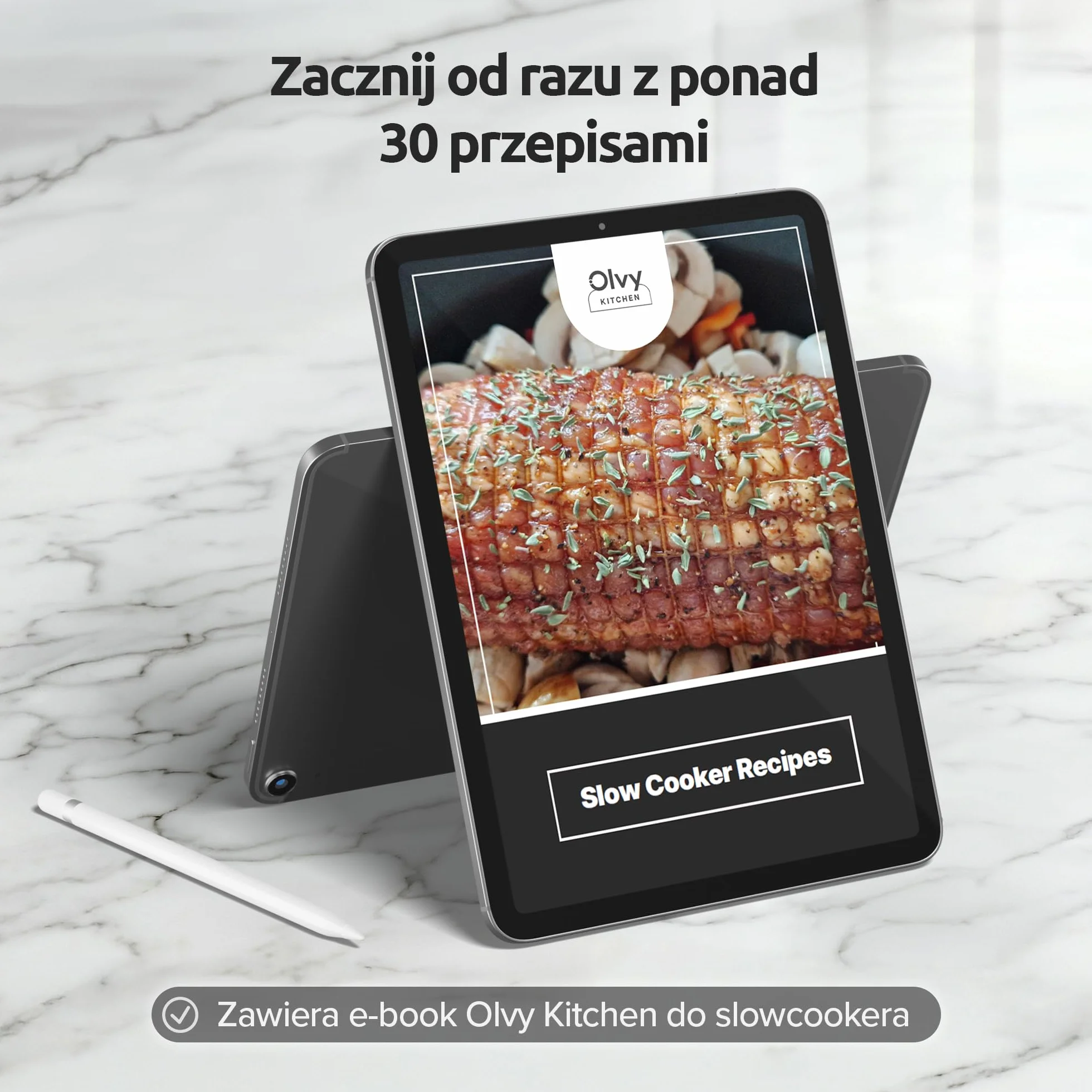 Olvy Slow Cooker 6 l Pro cyfrowy wolnowar z timerem, ekranem dotykowym, funkcja rozmrażania, 24 h, timer, 3 stopnie