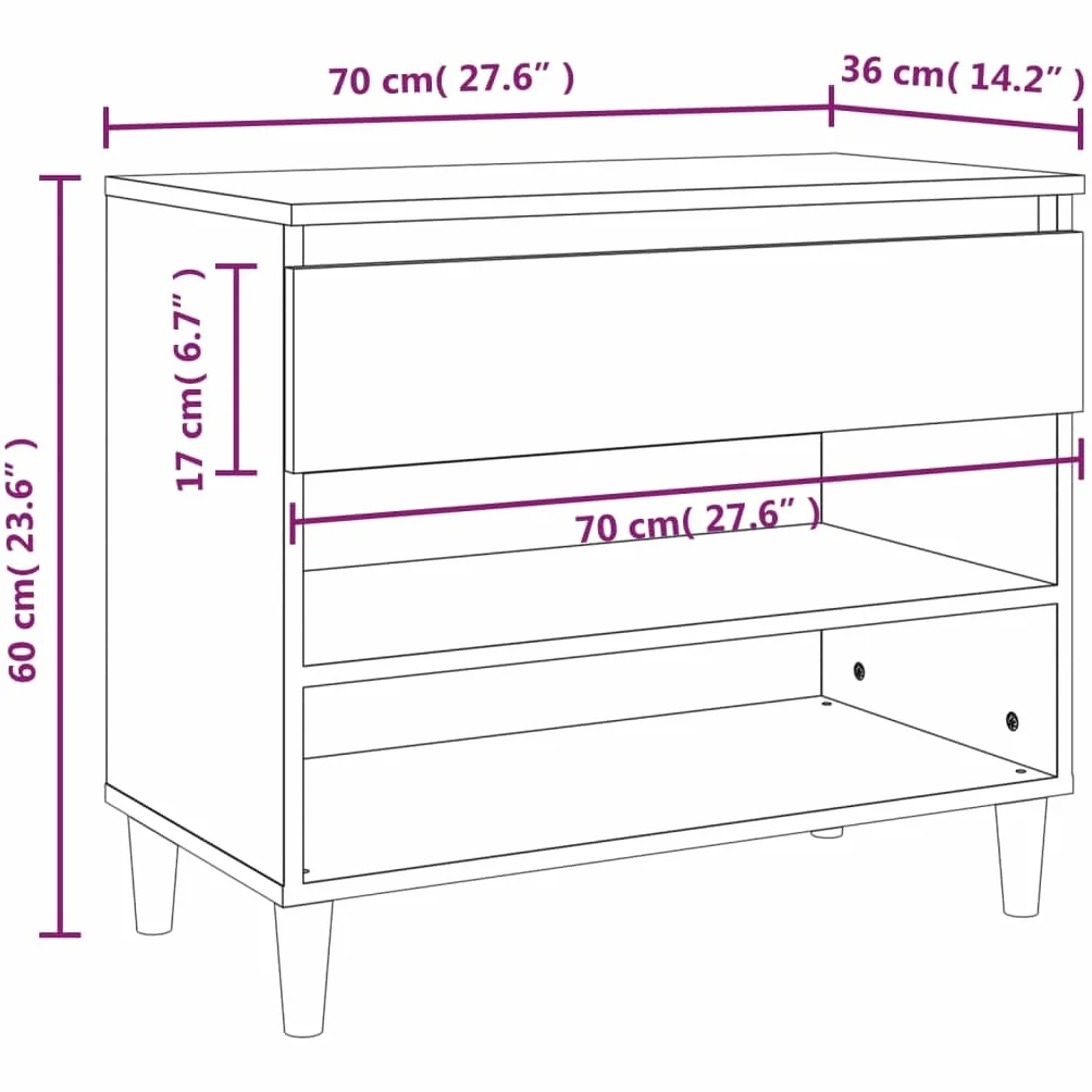 Regał na buty, biały, materiał drewnopochodny, 70 x 36 x 60 cm, z 2 półkami i szufladą, do przechowywania butów do przedpokoju, sypialni, stabilny organizer na buty z półką