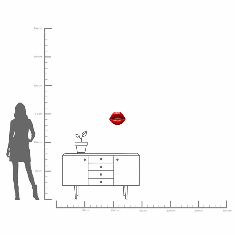 Kare Design Obiekt ścienny, czerwony, nowoczesny, dekoracyjny obiekt z motywem ust, dekoracja pokoju, na półki, akcesoria, do salonu, korytarza, biura domowego, sypialni, 30 x 23 x 8 cm (wys. x szer
