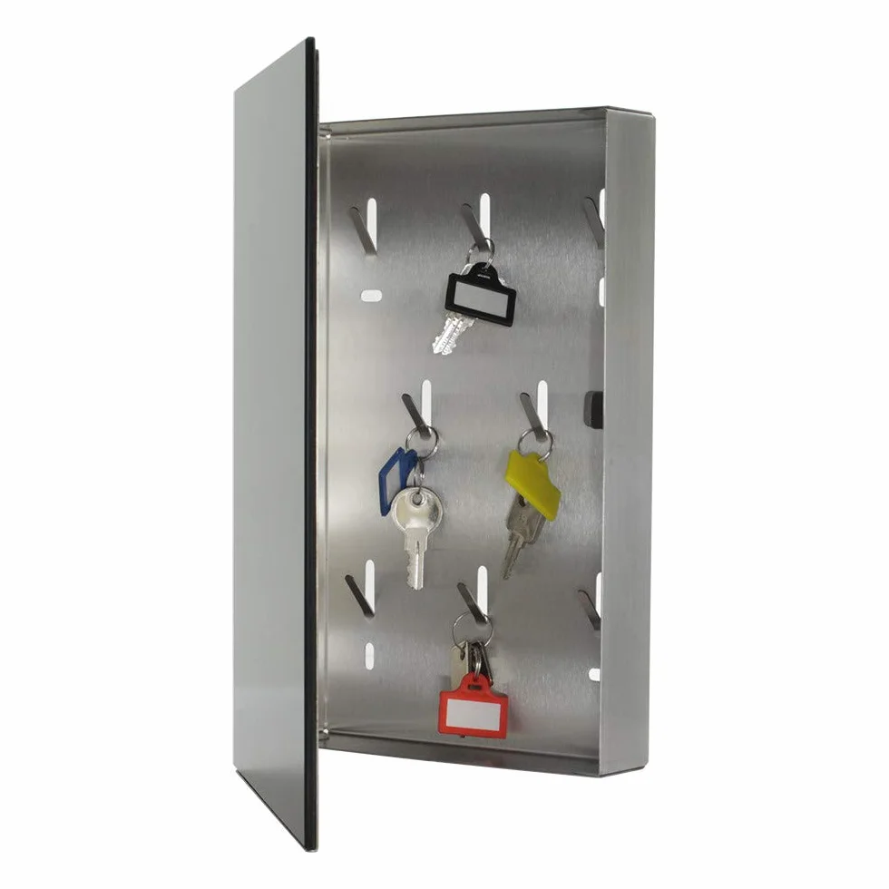 Rottner Key Glass Black szafka na klucze, zamknięcie magnetyczne, 20 x 30 cm, 8 haczyków