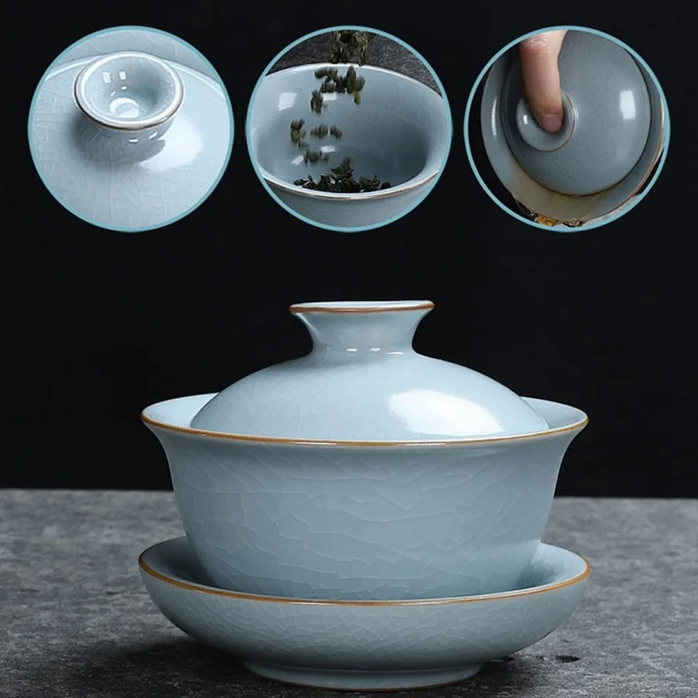 Gongfu zestaw do herbaty – zestaw czajniczek do herbaty z tacą do serwowania i pudełkiem na ceremonię parzenia herbaty, przenośna zastawa stołowa do herbaty kungfu, idealny do domu lub podróży