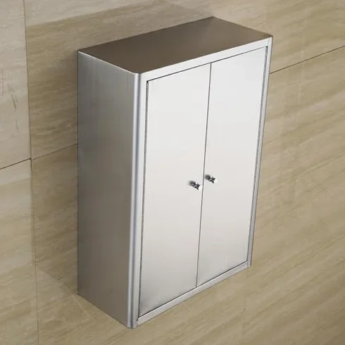 Regulowany stojak do przechowywania ze stali nierdzewnej – naścienna szafka kuchenna i pływająca szafka na pranie nad toaletą do łazienki i salonu (45 x 65 x 25 cm)