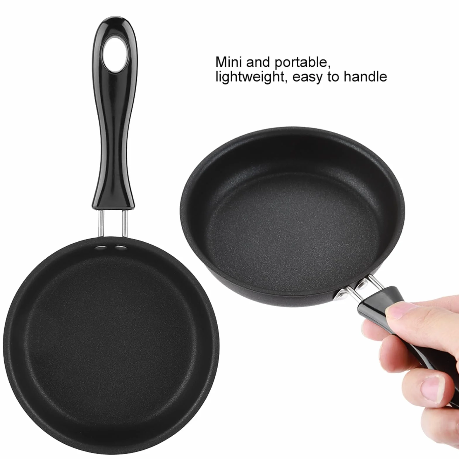 Ausla Nieprzywierająca Mini Patelnia do Smażenia z Żelaza z Uchwytami, Okrągła, 12 cm, do Jajek