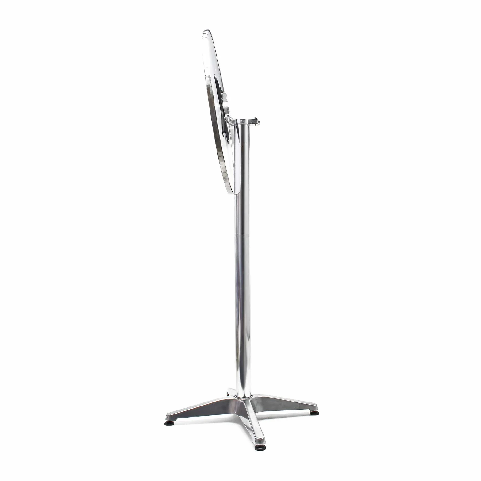 Wiltec Aluminiowy stolik barowy z okrągłym blatem ø60 cm, składany, regulowana wysokość 2 poziomy 74/114 cm, rura podstawy ø58 mm
