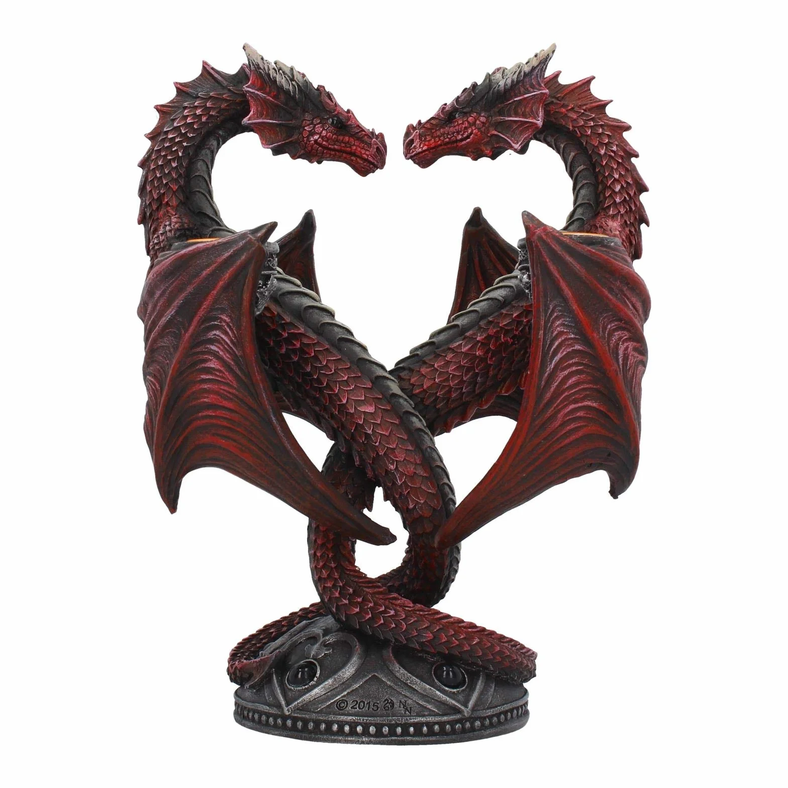 Nemesis Now Dragon Heart Anne Stokes Valentine Edition świecznik 23 cm czerwony, żywica, jeden rozmiar