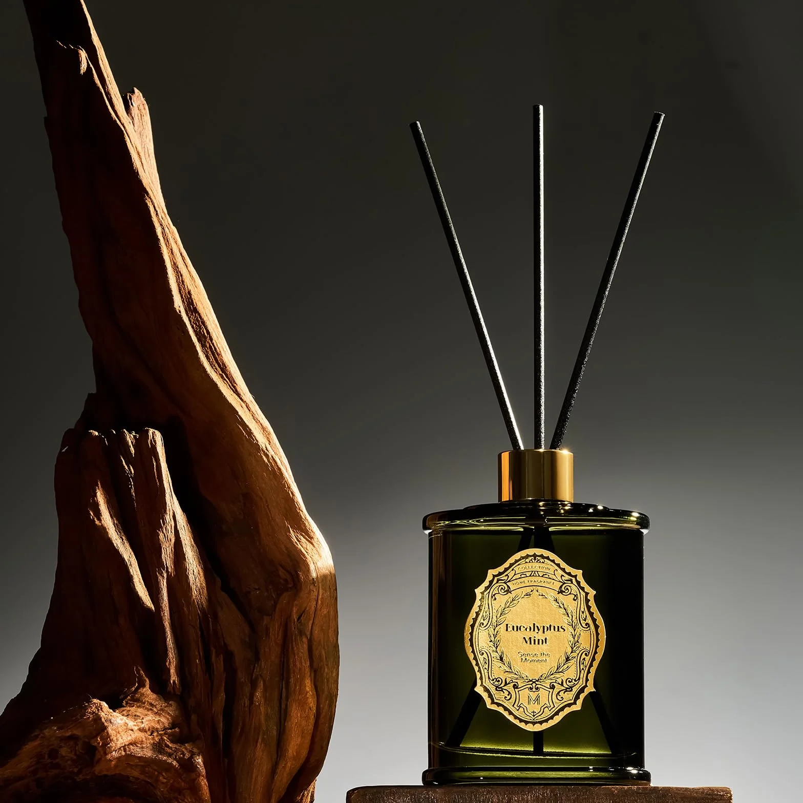 M&SENSE 8.4 oz Large Reed Diffuser For Home | Eucalyptus Mint Scent Oil Diffuser with Sticks | Bedroom Bathroom Living Room Decor