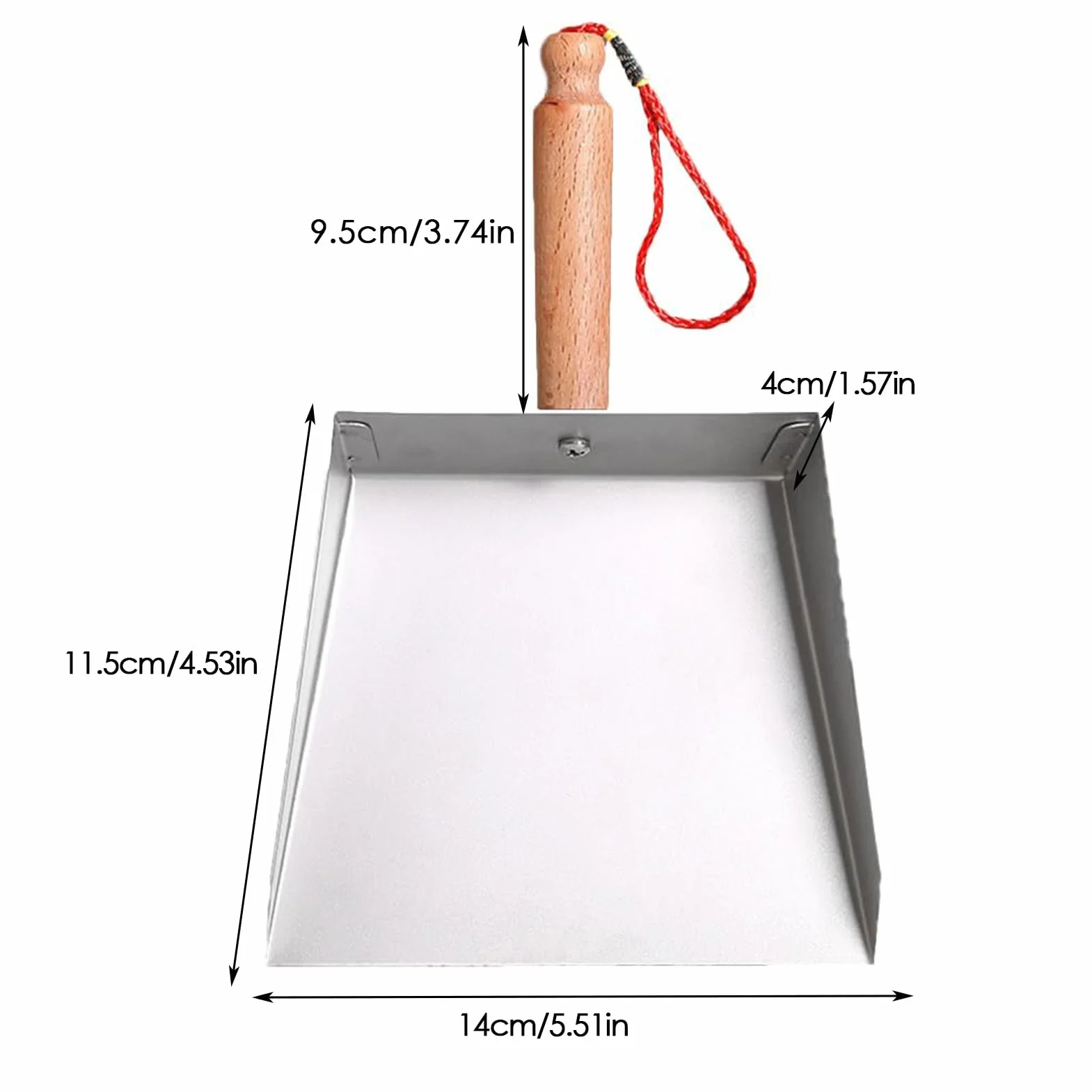 Mała szufelka - mała szufelka ze stali nierdzewnej, przenośna, szeroka szufelka, akcesoria do kuchni, łazienki, salonu, sypialni, garażu, kampera, patio, na biurko, kominek
