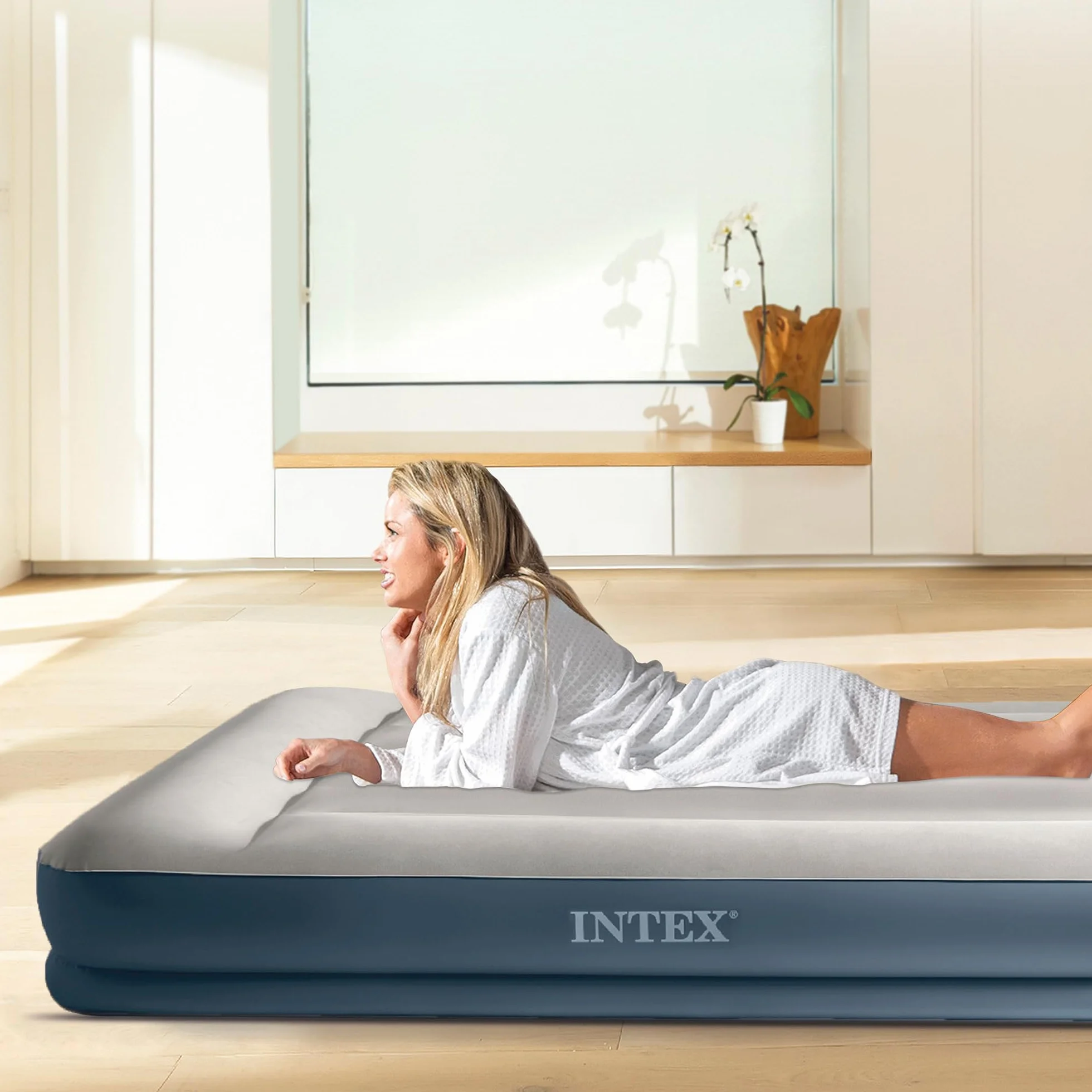 Intex 64116ND - Materasso Dura-Beam Pillow Rest Mid-Rise Singolo Autogonfiante, 99x191x30 cm