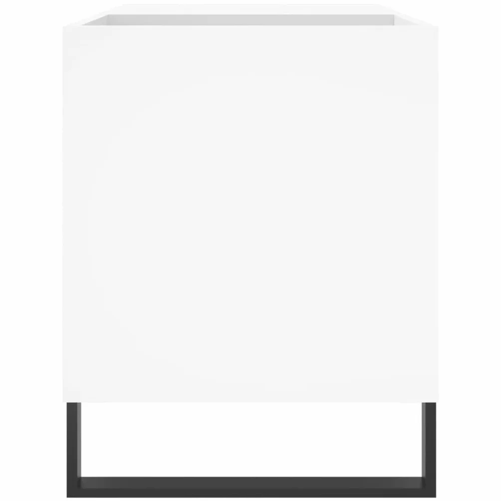 Szafka panelowa biała z materiału drewnopochodnego 85 x 38 x 48 cm z żelaznymi nogami, przestronna szafka winylowa na płyty gramofonowe, miejsce do przechowywania i miejsce do przechowywania