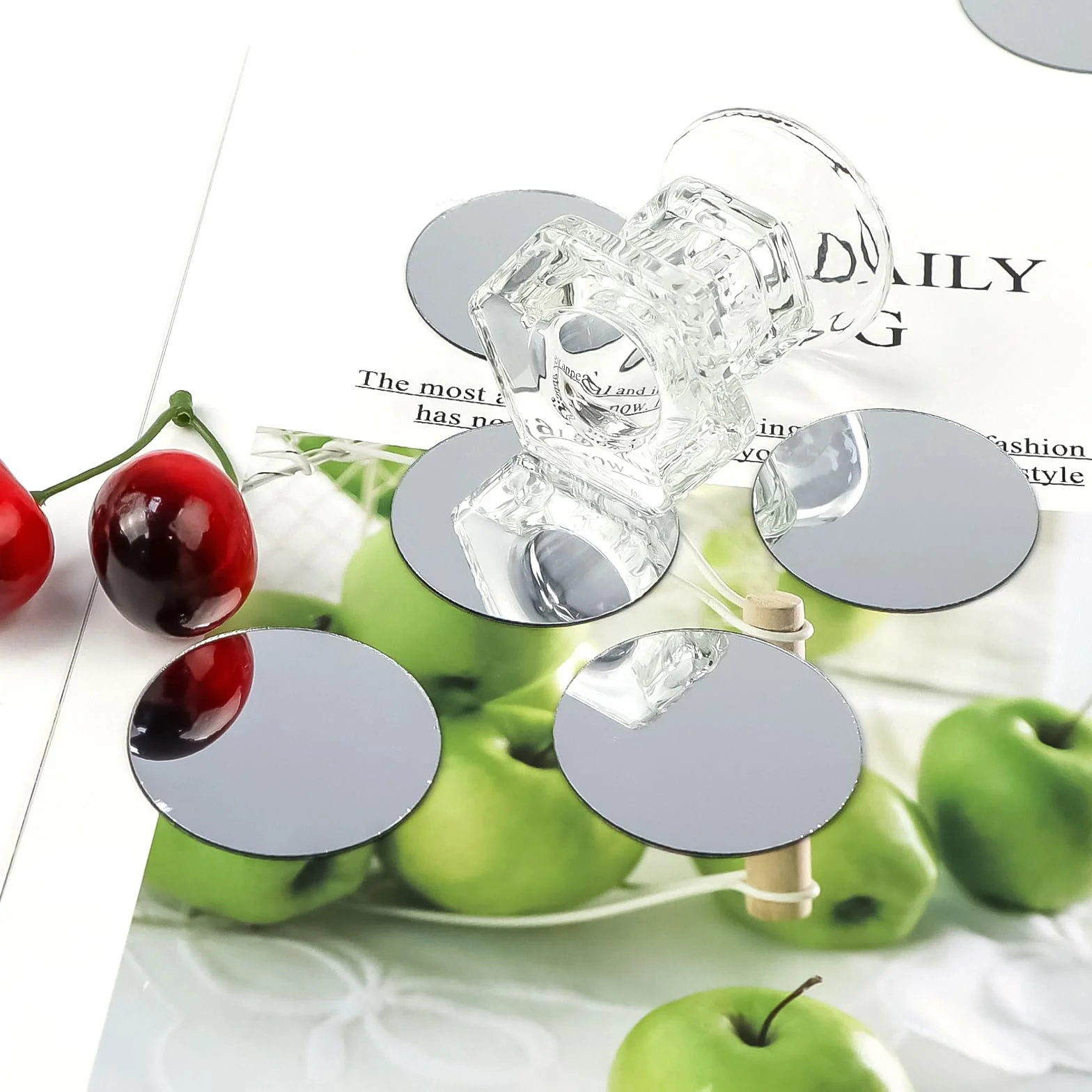 Okrągłe lustro akrylowe 5 cm samoprzylepne mini naklejki ścienne do dekoracji wnętrz DIY