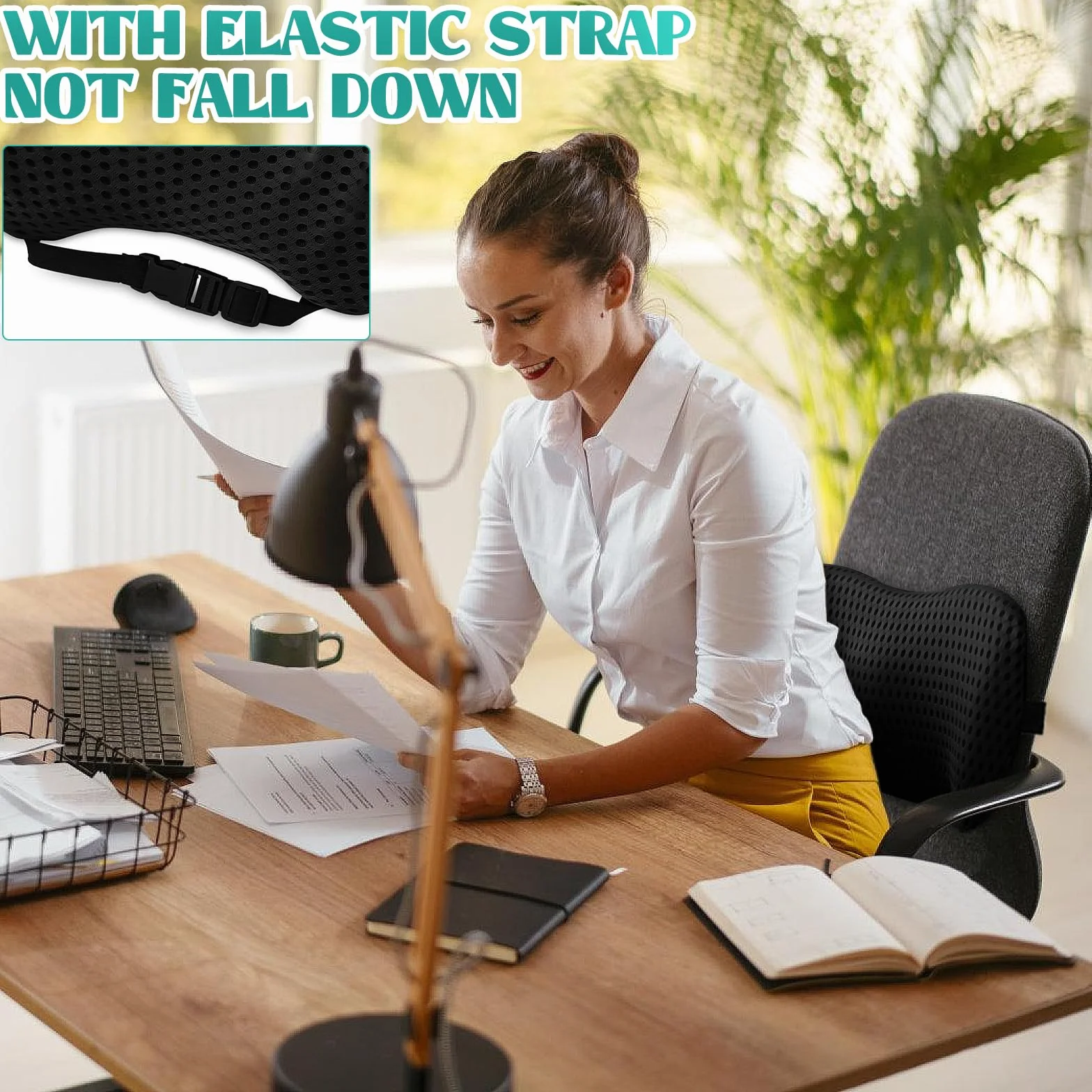 Ergonomiczna poduszka lędźwiowa z pianki z pamięcią kształtu, ortopedyczne wsparcie pleców