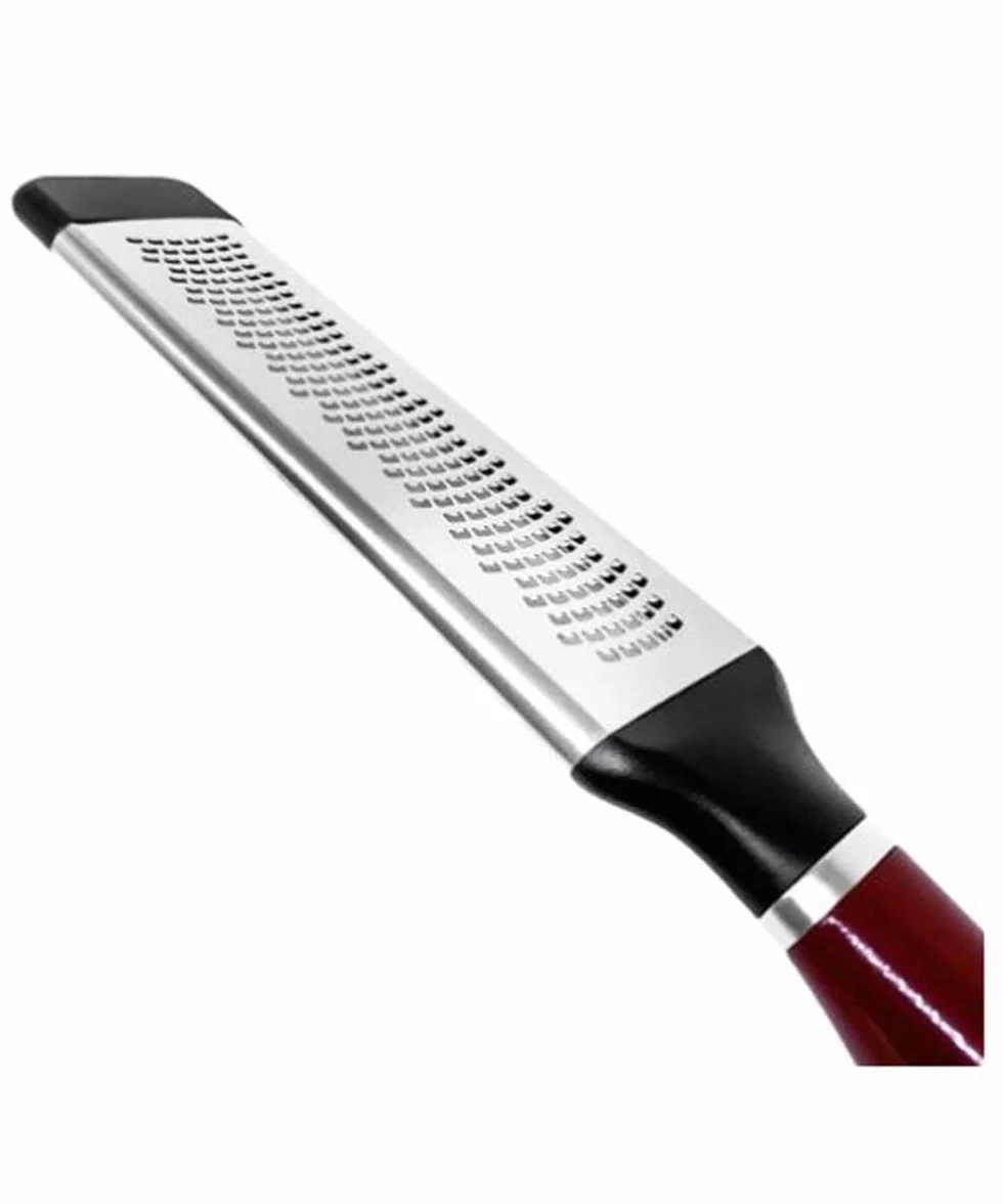 KitchenAid Wytrawiana Dwustronna Tarka do Sera, Małe Otwory, Stal Nierdzewna - Kolor Empire Red