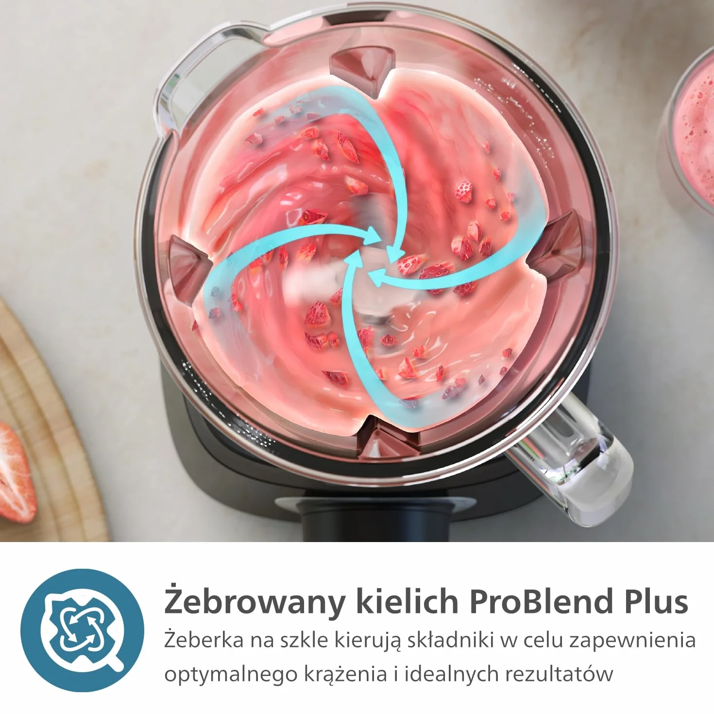 Philips Serii 5000 Blender, Silnik ProBlend Plus o Mocy 1200 W, Przygotowywanie Gęstych Koktajli z Mrożonych Owoców, Pojemność 2 Litry, Czyszczenie Bez Użycia Narzędzi, Czarny (HR3041/00)