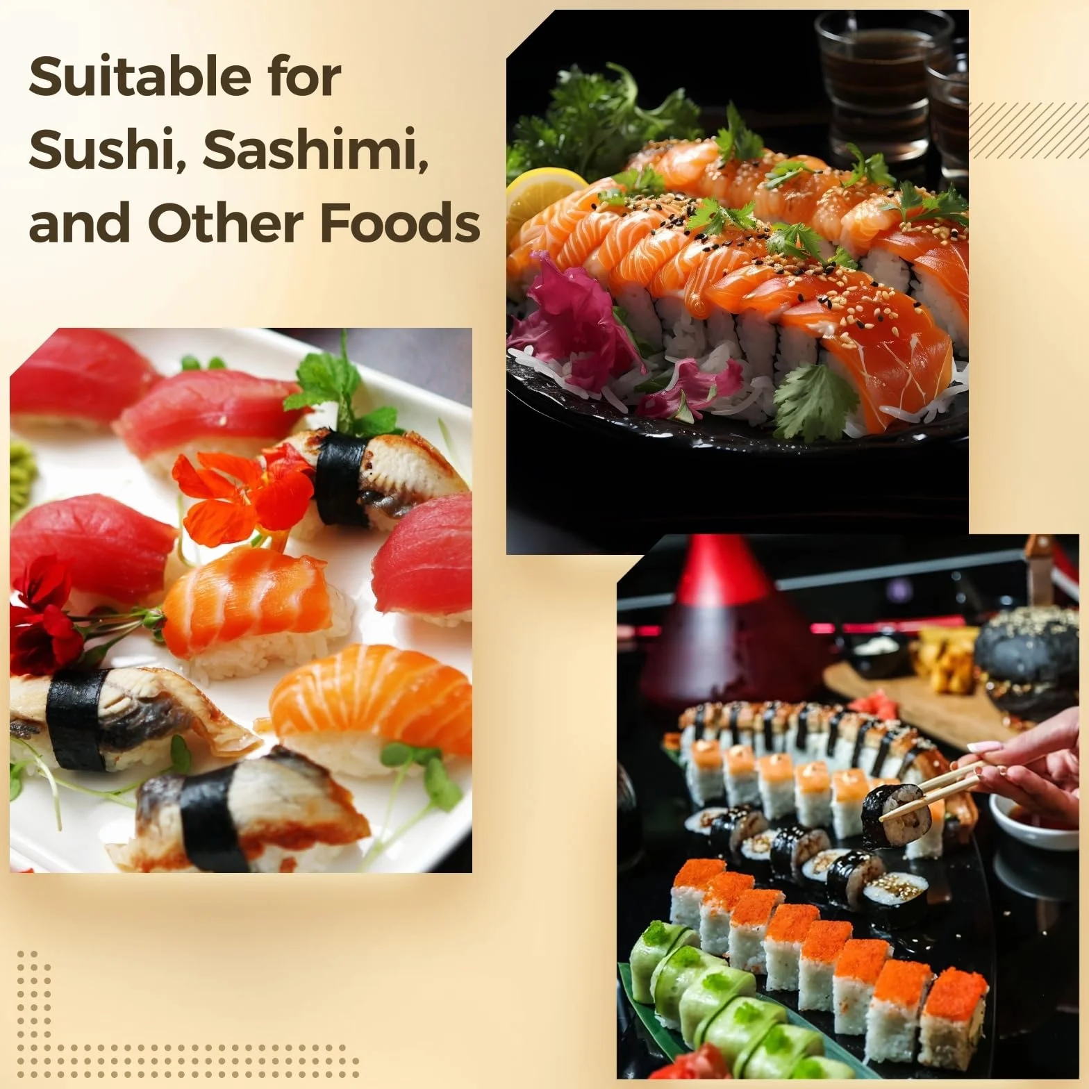 16-częściowy zestaw do sushi, idealny dla 4 osób: talerze, miski, pałeczki i resztki w zestawie do kompletnej jadalni