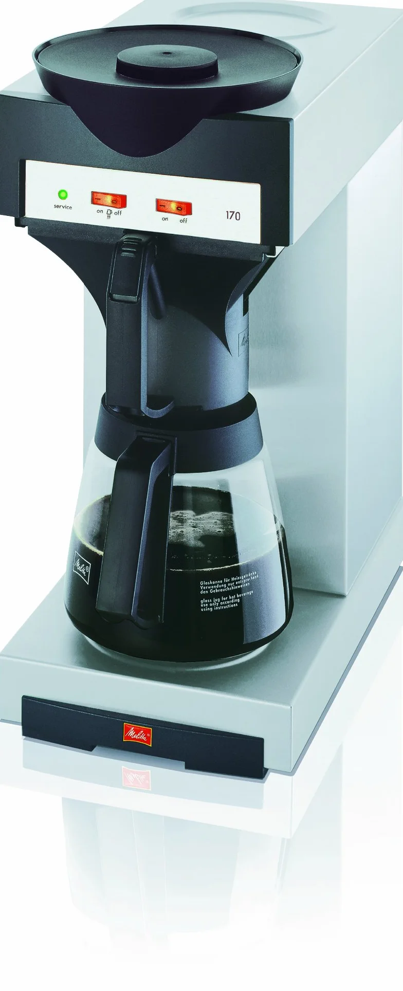 Melitta Szklany dzbanek, zamienny dzbanek do kawy do ekspresów filtrowanych, szkło borokrzemowe, 1,8 l