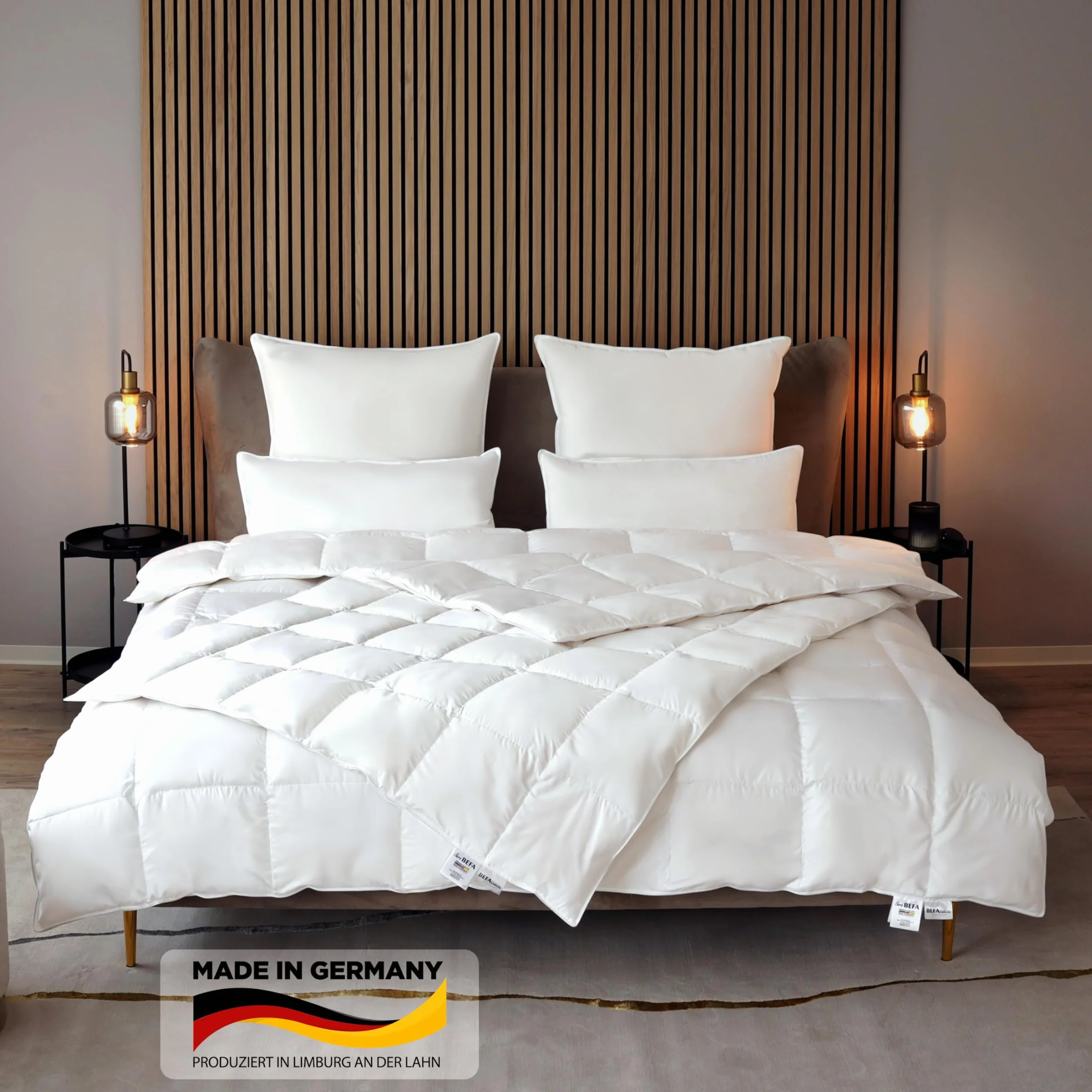 Kołdra puchowa Tencel 200x220 cm 90% puch 10% pierze BEFA NATUR Made in Germany Öko-Tex 100 klasa 1