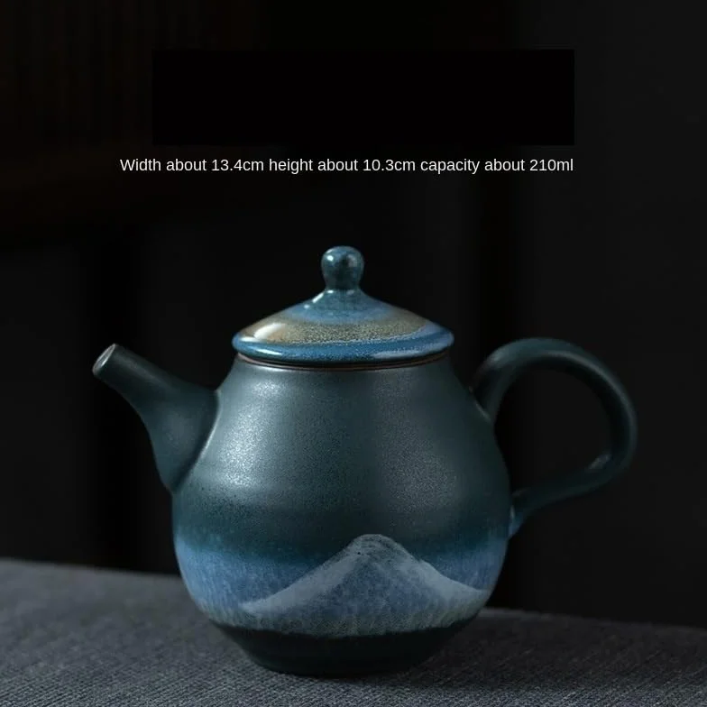 Dzbanek do herbaty chiński atrament porcelanowy czajniczek ręcznie robiony retro mały czajniczek wielofunkcyjny ceramiczny czajniczek luźna herbata liściasta stroma domowy ceramiczny garnek zaparzacz