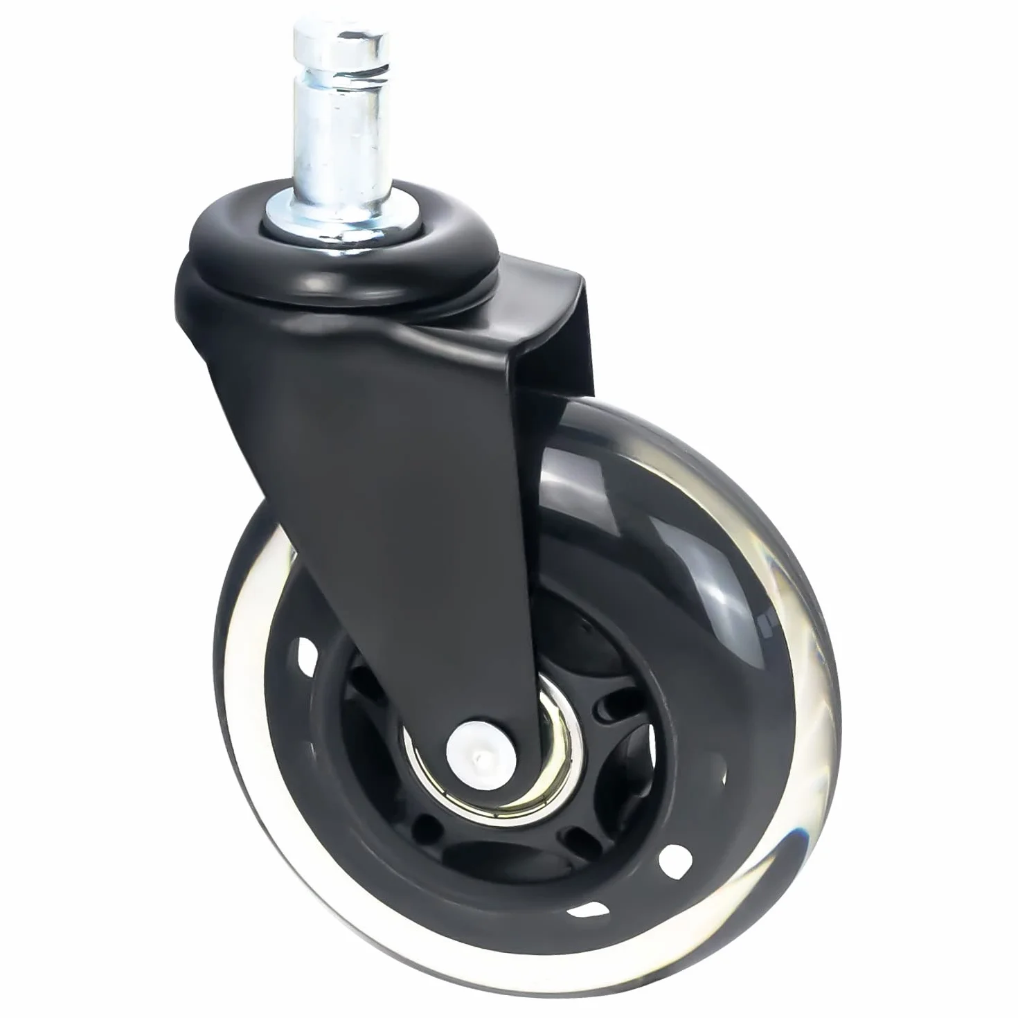 HMF 6810 kółka do twardych podłóg biurowych z funkcją hamowania, 5 sztuk, 11 mm, czarne