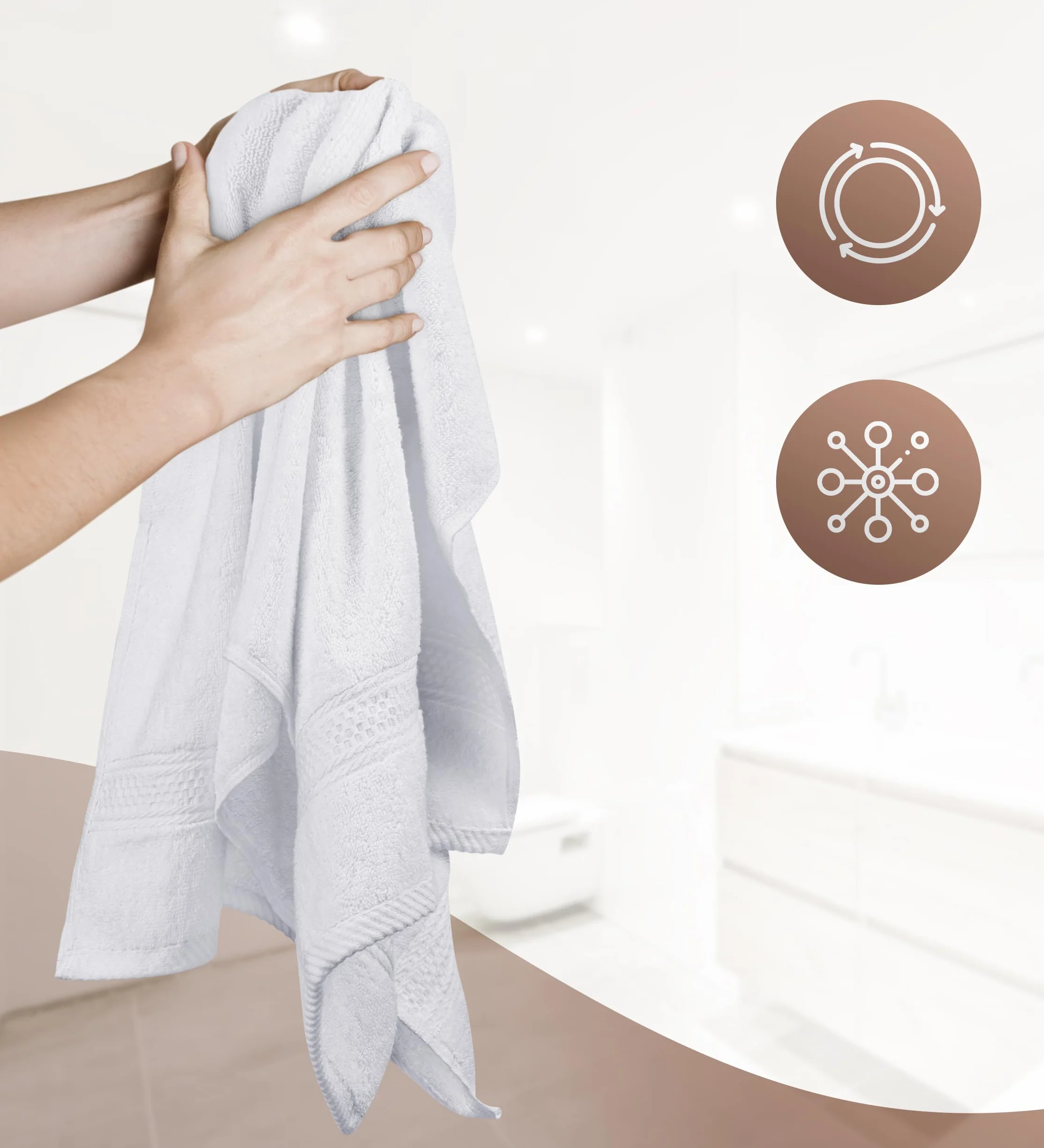 Utopia Towels - Zestaw 6 (50 x 100 cm), ręczniki kąpielowe, ręczniki toaletowe o wysokiej chłonności z haczykiem, 100% bawełna pierścień przędzalniczy z haczykiem (Biały)