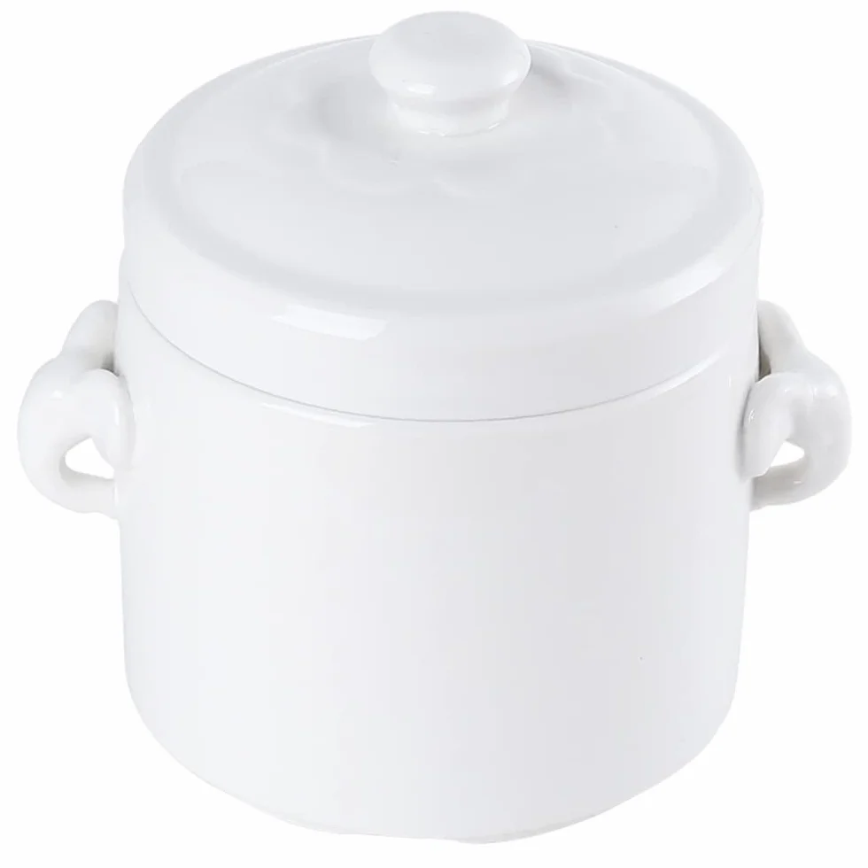 Porcelanowa miska na zupę z pokrywką, podwójna kuchenka ceramiczna (1100 ml)