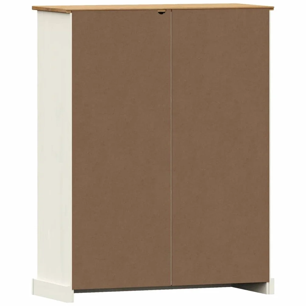 Générique Regał z litego drewna sosnowego, biały, 90 x 35 x 114,5 cm, regał na książki z 6 metalowymi przegródkami i guzikami, wytrzymały i łatwy w pielęgnacji schowek na książki