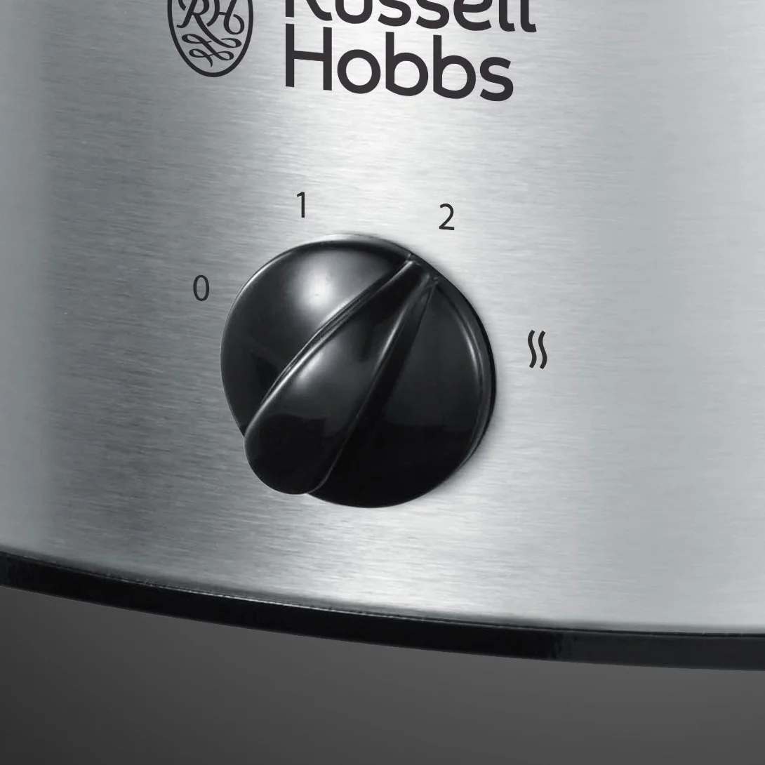 Russell Hobbs wolnowar, 3 ustawienia temperatury, pojemność 3,5l, wyjmowany garnek, funkcja utrzymania ciepła, stal nierdzewna, moc 160W, srebrny, Cook@Home Slowcooker 22740-56