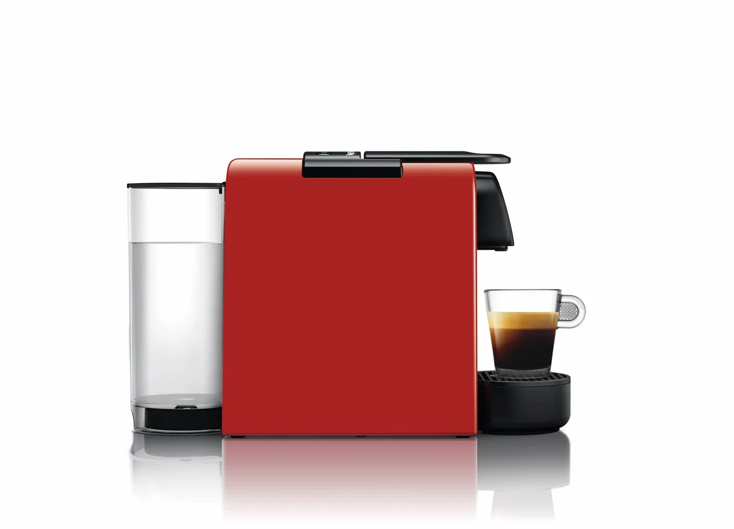 Nespresso De'Longhi Essenza Mini EN 85.R ekspres do kawy na kapsułki, zestaw 7 kapsułek w różnych smakach, ciśnienie pompy 19 bar, oszczędność miejsca, 0,6 l, czerwony