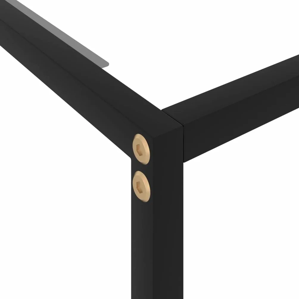 Stół Konsola ze szkła hartowanego 120 x 35 x 75 cm | Stal malowana proszkowo, półka do przechowywania, łatwa do czyszczenia, stabilna konstrukcja