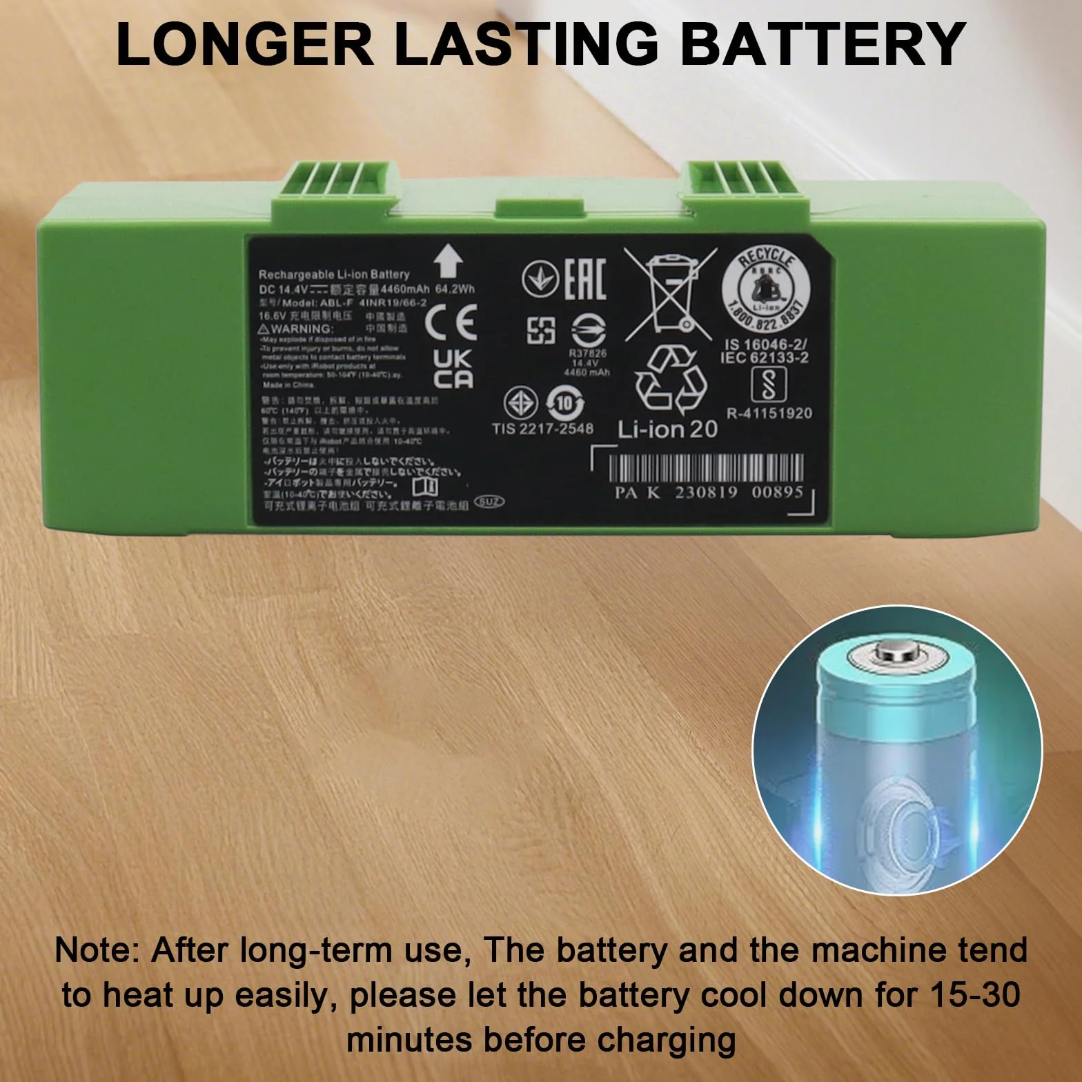 Bateria 14,4 V 4 460 mAh do iRobot Roomba serii e, i7+, i7, i8+, i8, i6, i4, i3, e5, e6, J7