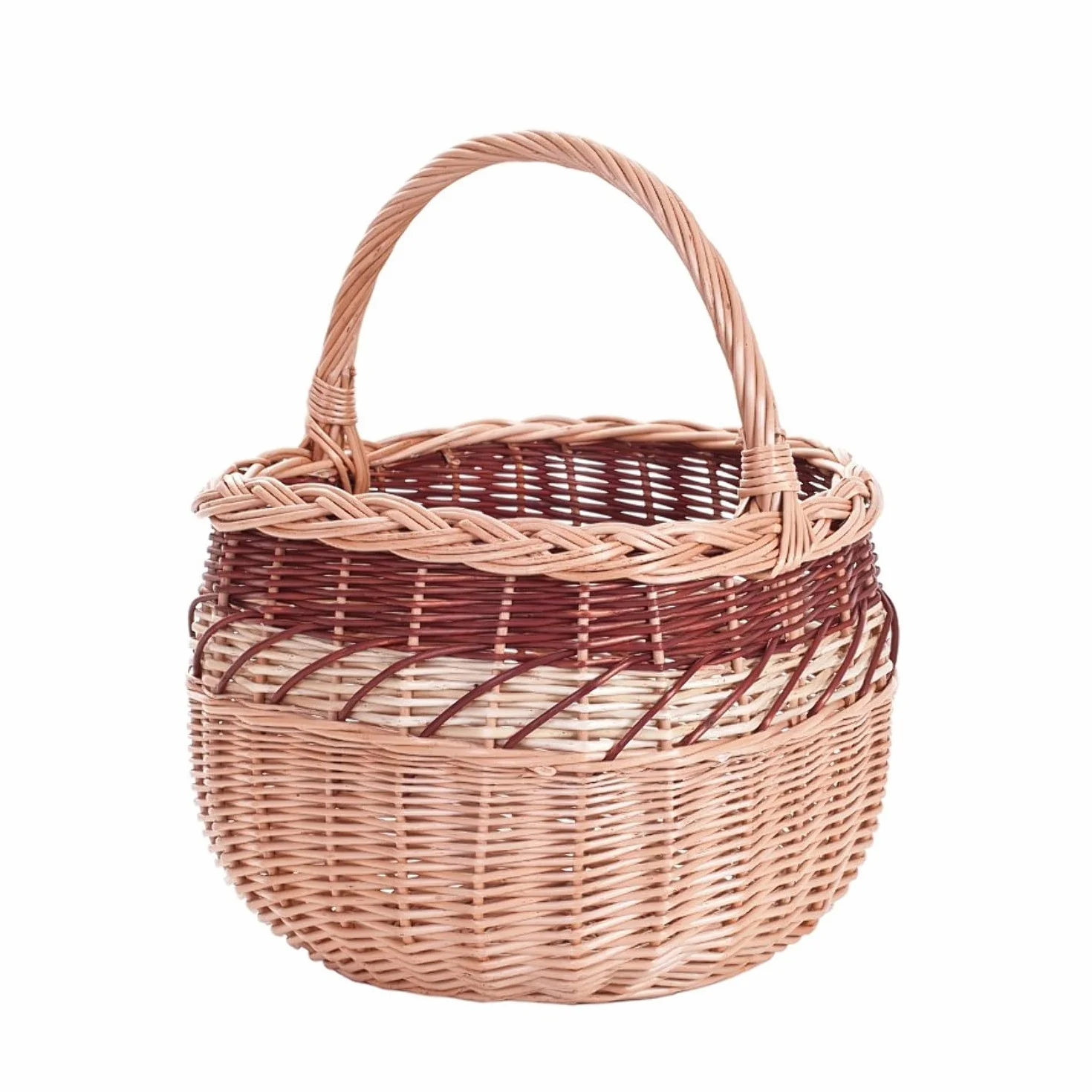 e-wicker24 Kosz prezentowy w naturalnym kolorze, koszyk na zakupy z wikliny, kosz w kolorze naturalnym