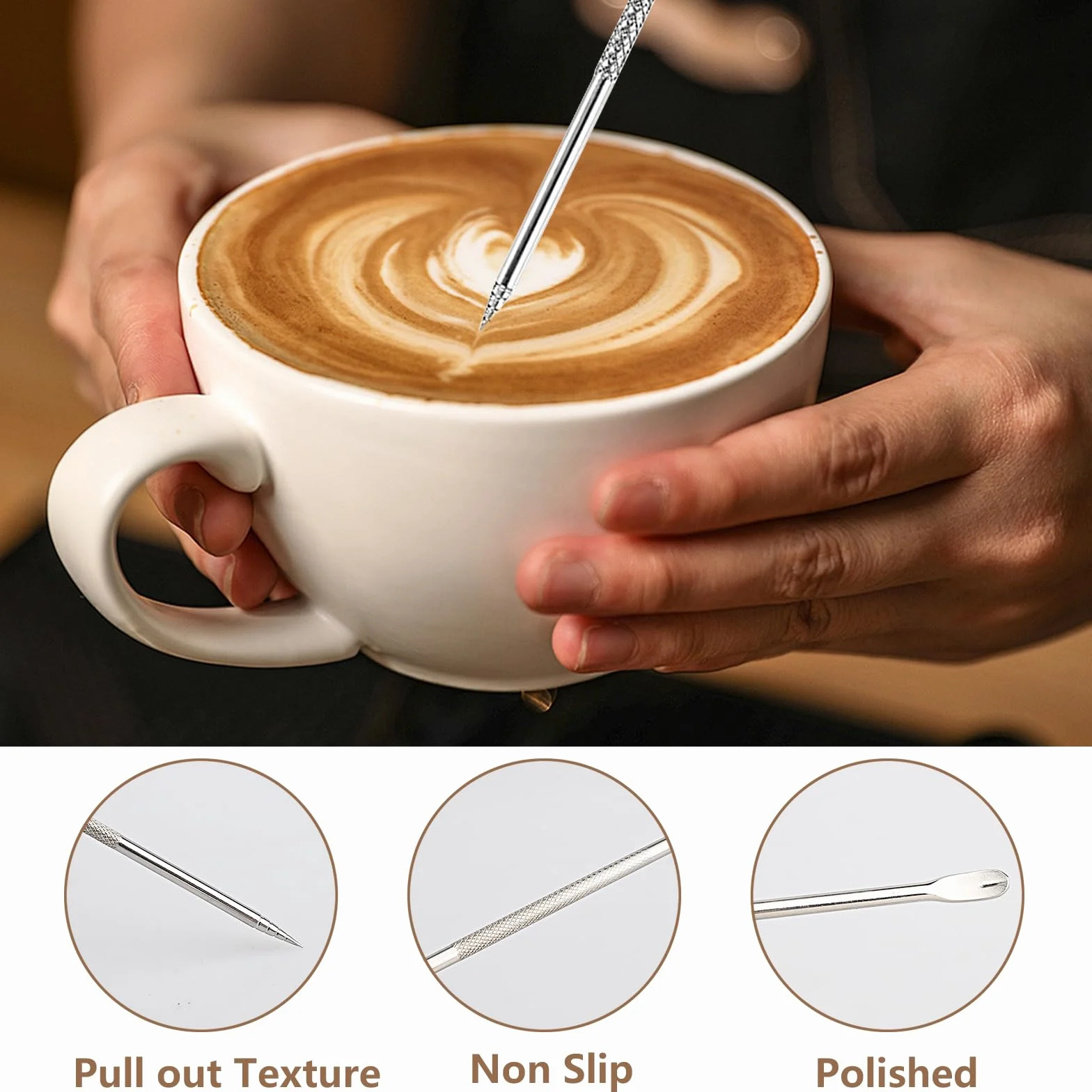 Dzbanek na mleko ze stali nierdzewnej 304 350 ml do spieniania Latte Art
