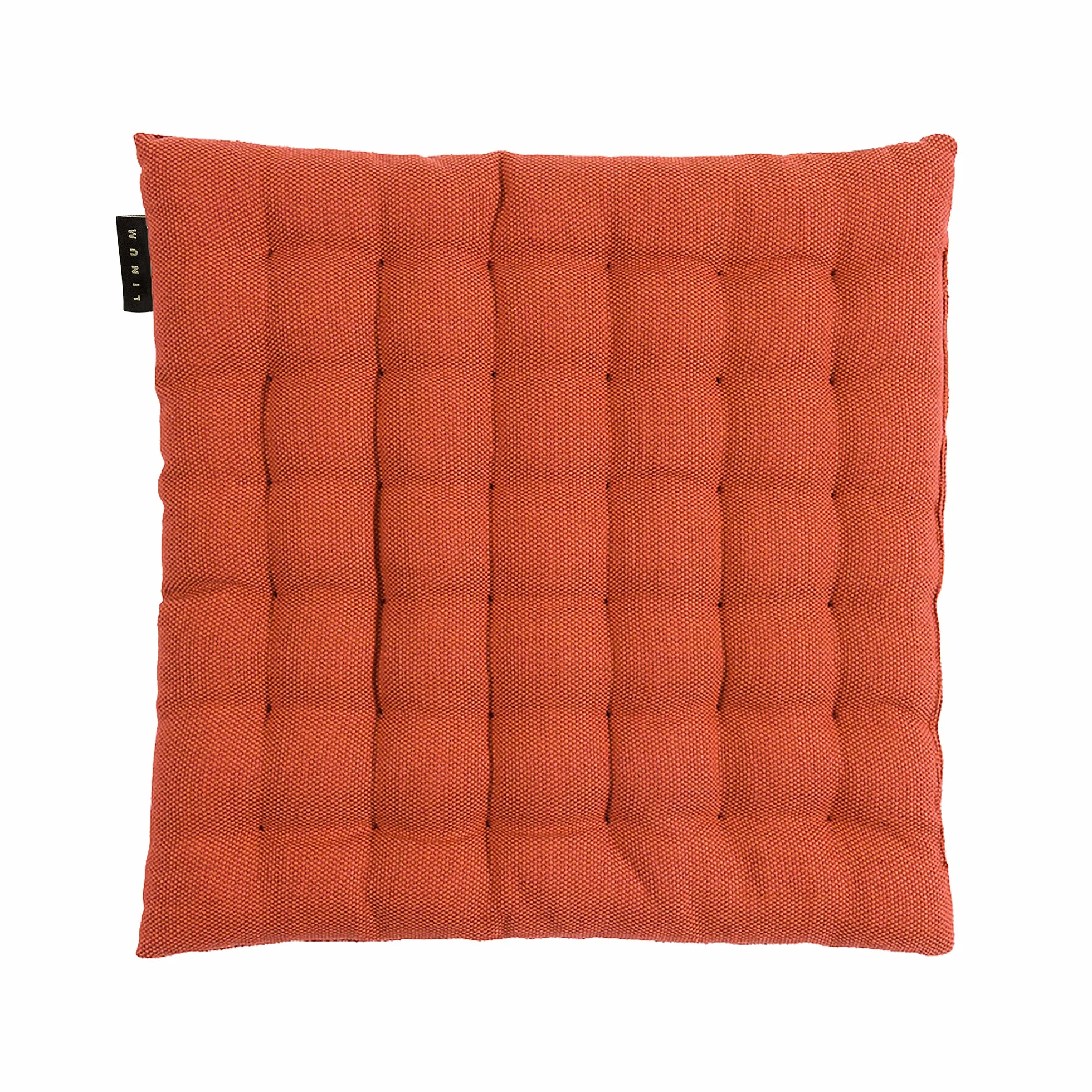 LINUM Pepper elegancka poduszka do siedzenia do użytku wewnątrz i na zewnątrz, 40 x 40 cm, 100% bawełna, nadaje się do prania, rdzawy pomarańczowy