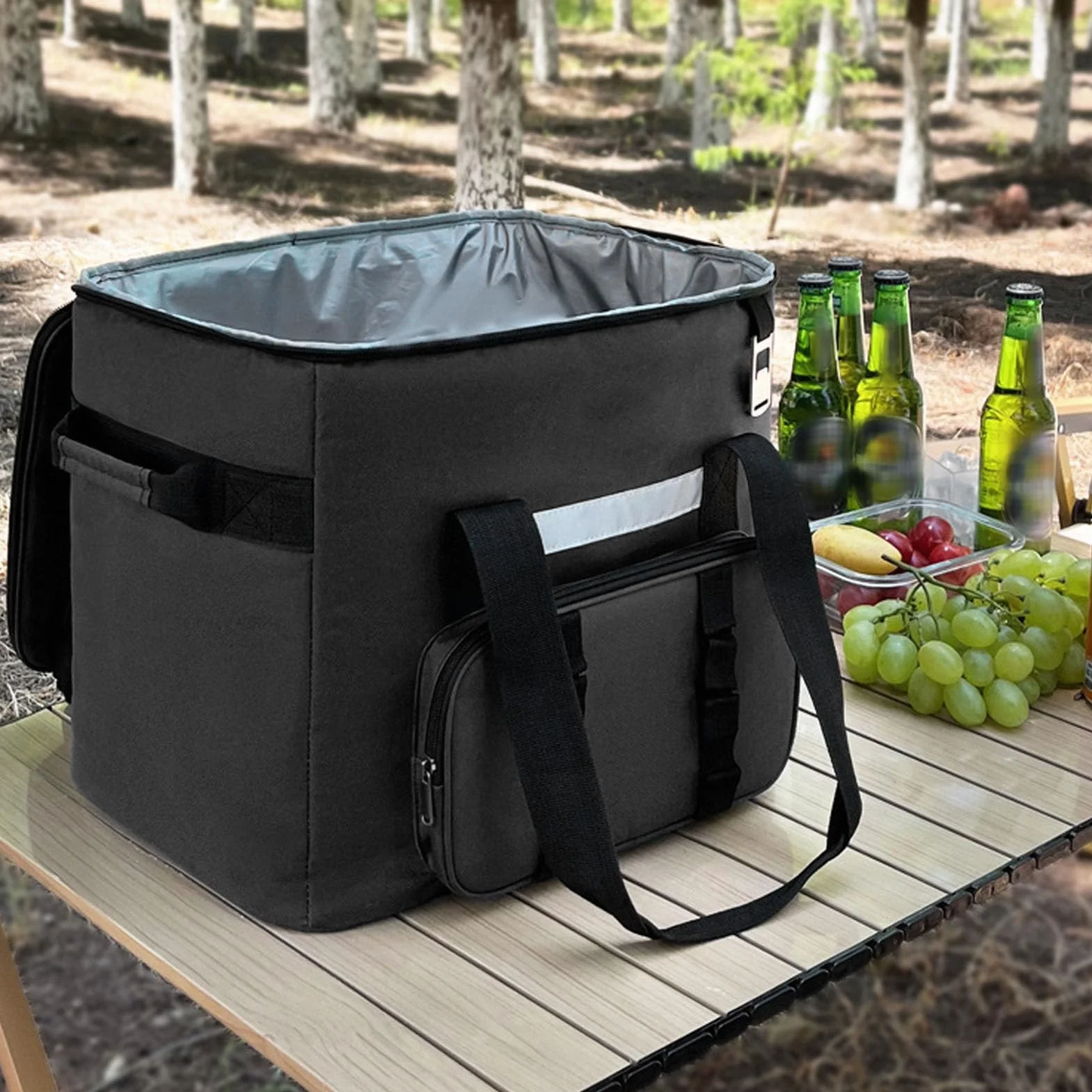 40L Duża, Chłodna Torba Izolowana, Pudełko na Lunch Deszczowy do Kempingu, Piknik, Piesze Wycieczki, Trzymaj Napoje na plażę, z Regulowanym Paskiem