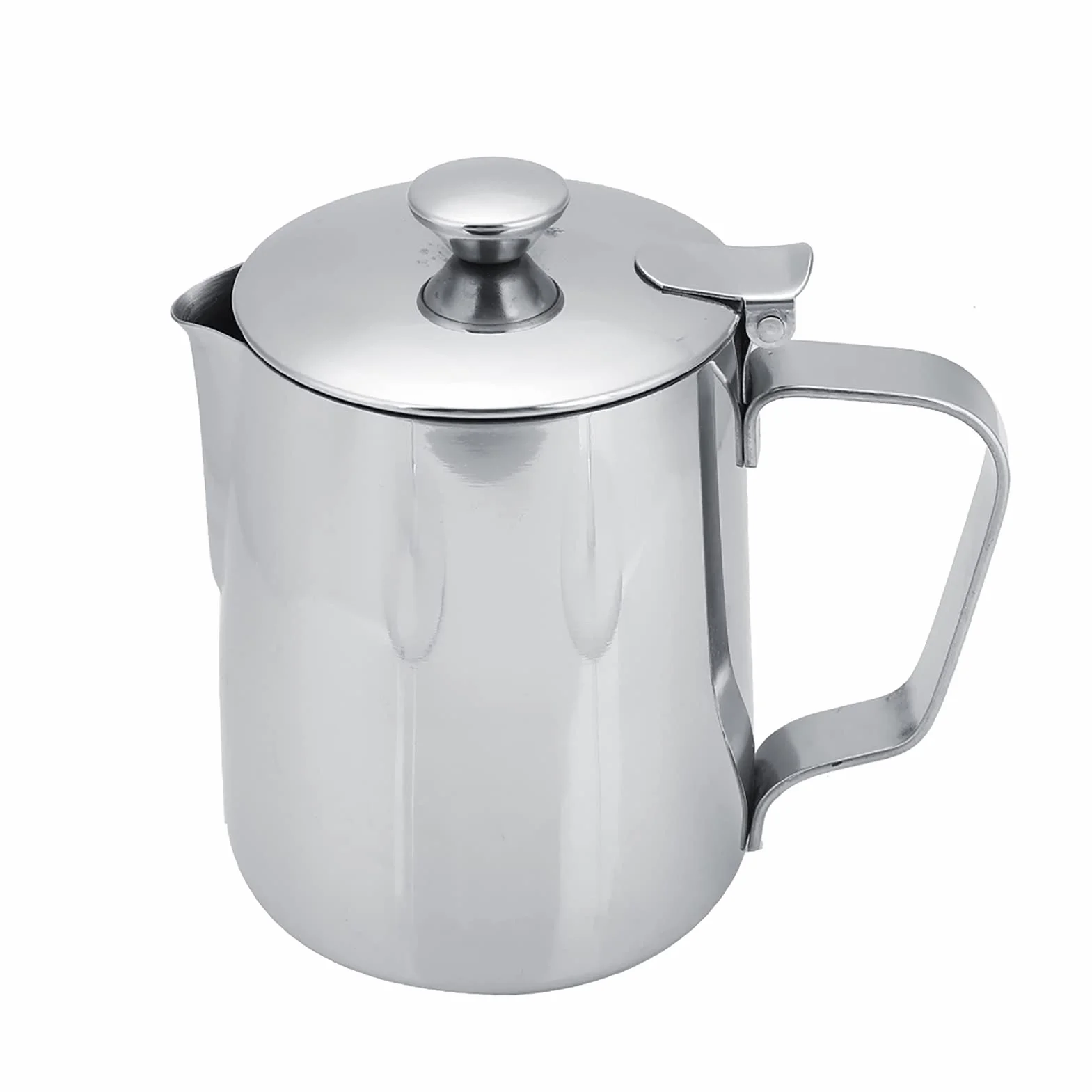 Dzbanek do Mleka ze Stali Nierdzewnej do Serwowania Kawy z pokrywką Kubek do Kawy ze Stali Nierdzewnej Kubek Szkło do Mleka do Kawy Latte Art (6000Ml) (350ml)