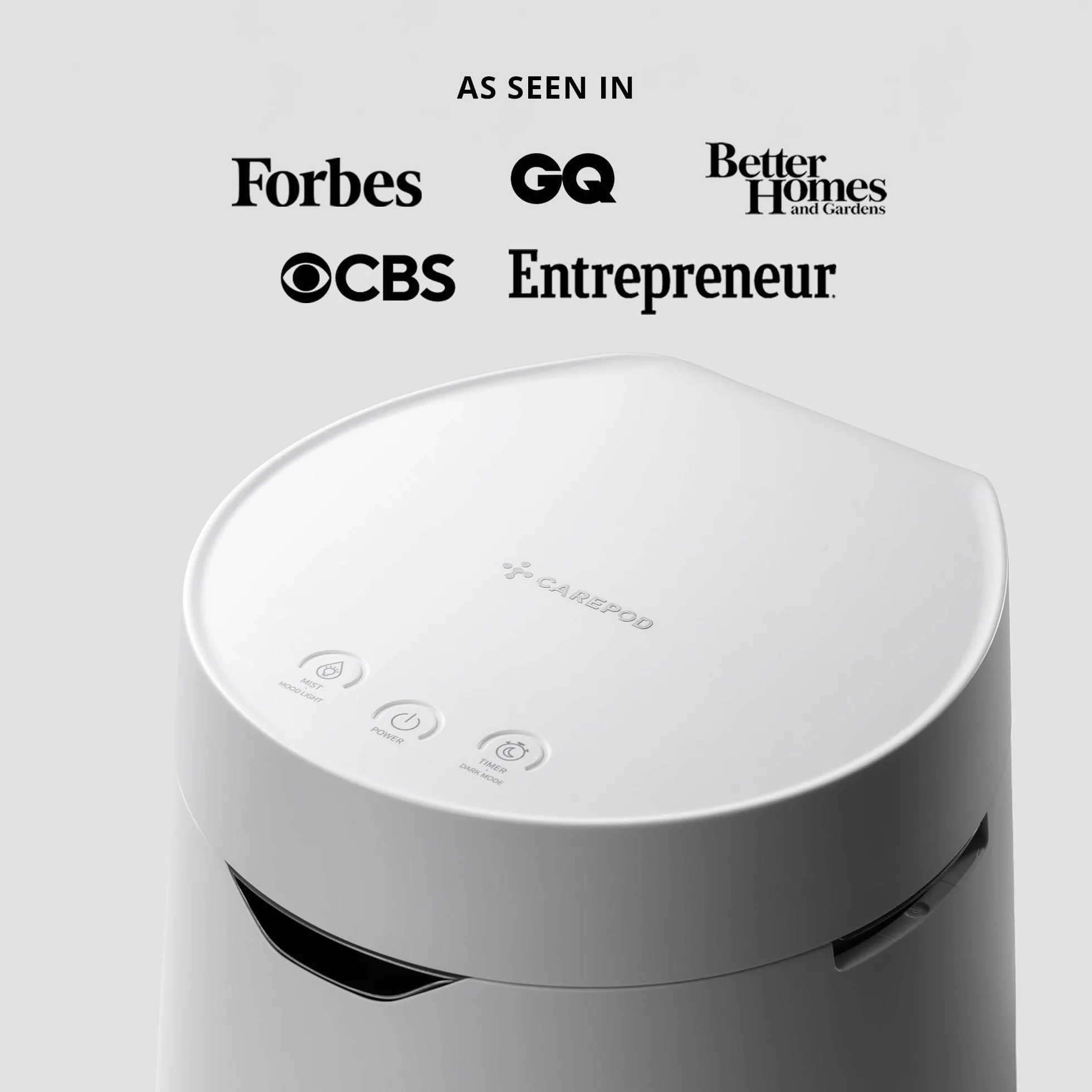 Carepod One Plus Nawilżacz ze stali nierdzewnej do dużego pokoju z nastrojowym światłem, cichy i bezpieczny dla dziecka, tylko 3 nadające się do prania części, łatwy do czyszczenia, ultradźwiękowy