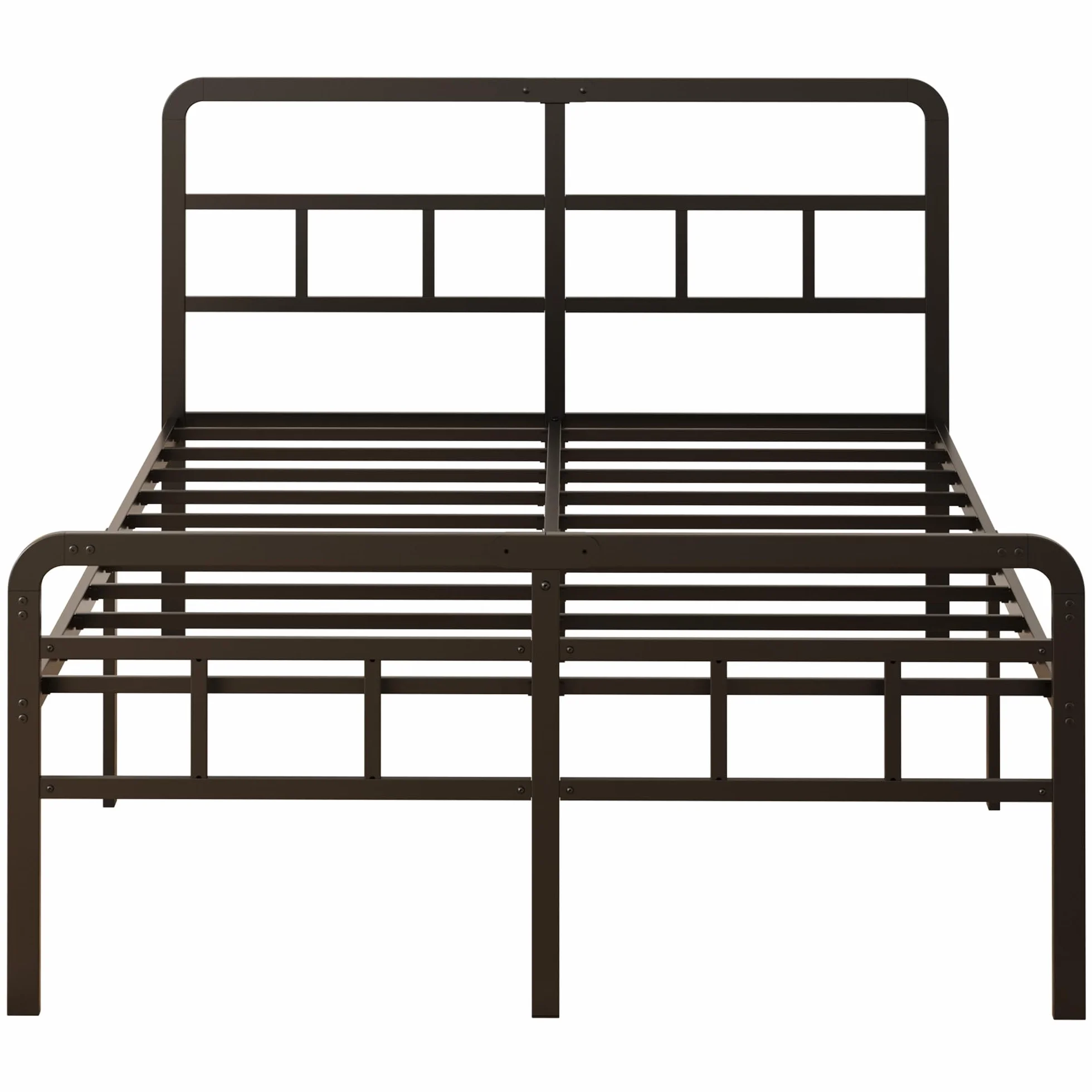 Yicensen Metalowa ramka łóżka 140x200 cm z zegarzkiem i poduszkiem łóżka, ramka metalowa o wysokości 46 cm z mocnym wspornikiem, miejsce na magazynowanie pod łóżkiem