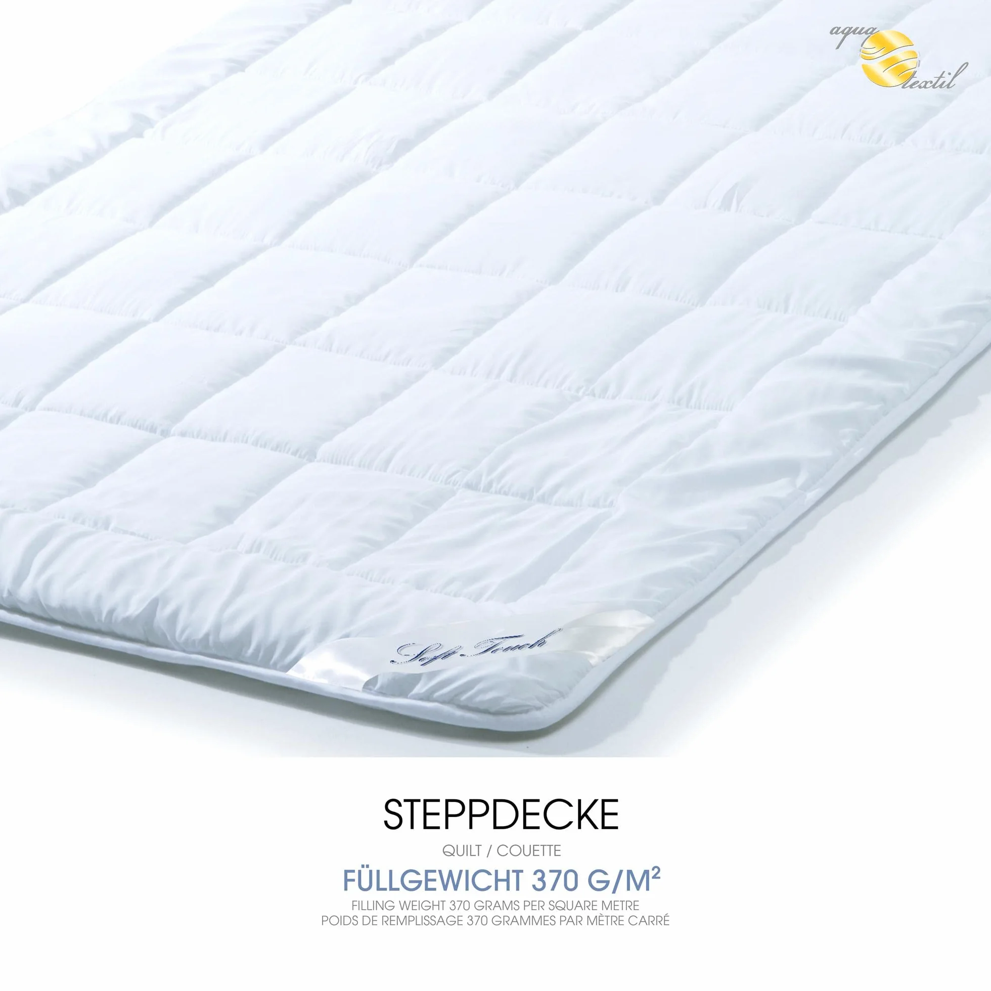 aqua-textil Soft Touch Kołdra całoroczna, 140 x 200 cm, pikowana, ok. 1050 g, wypełnienie, oddychająca, na zimę, lato, Öko-Tex