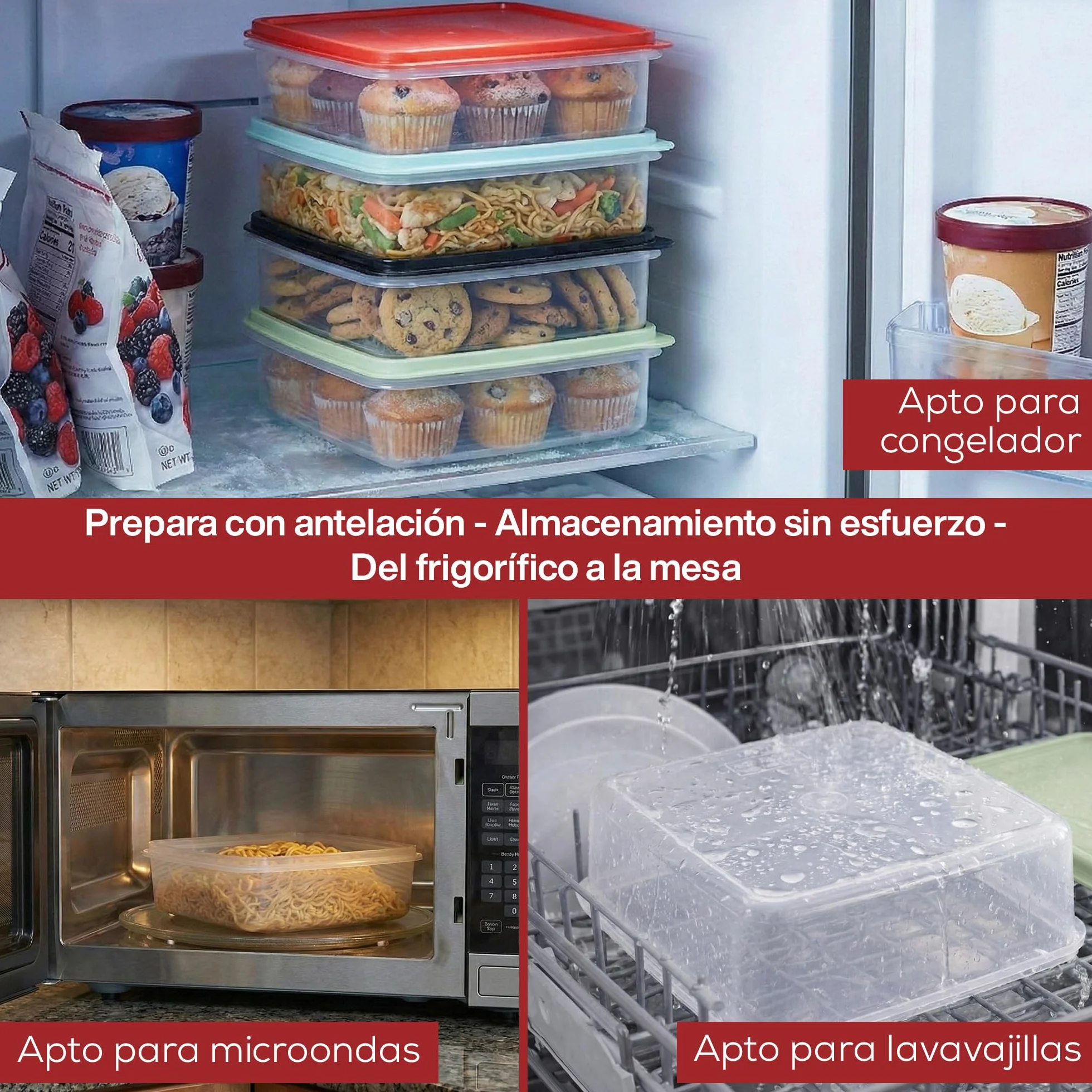 Plastikowy pojemnik do przechowywania z pokrywką, pojemnik na babeczki 3 l, szczelny, hermetyczny, bez BPA, z pokrywką, do przechowywania żywności, przygotowywania posiłków, resztek, babeczek