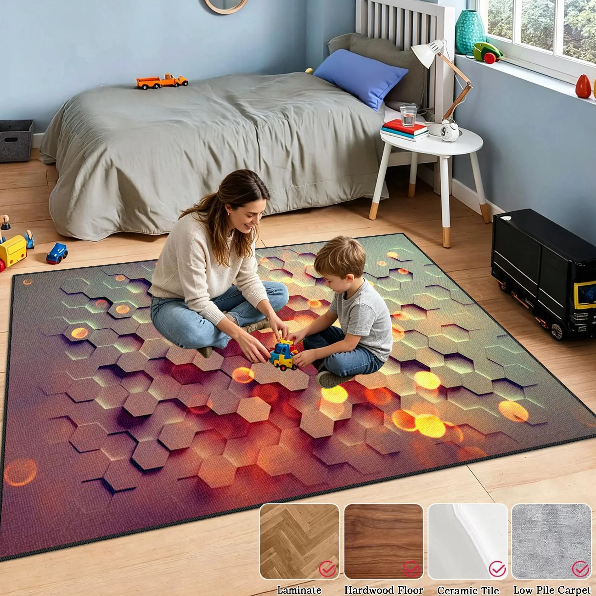 Dywanik dla graczy, antypoślizgowa wycieraczka, 80 x 130 cm, mata ochronna na podłogę, do pokoju gamingowego, do obszaru zabaw, podkładka pod krzesło komputerowe, podkładka pod krzesło
